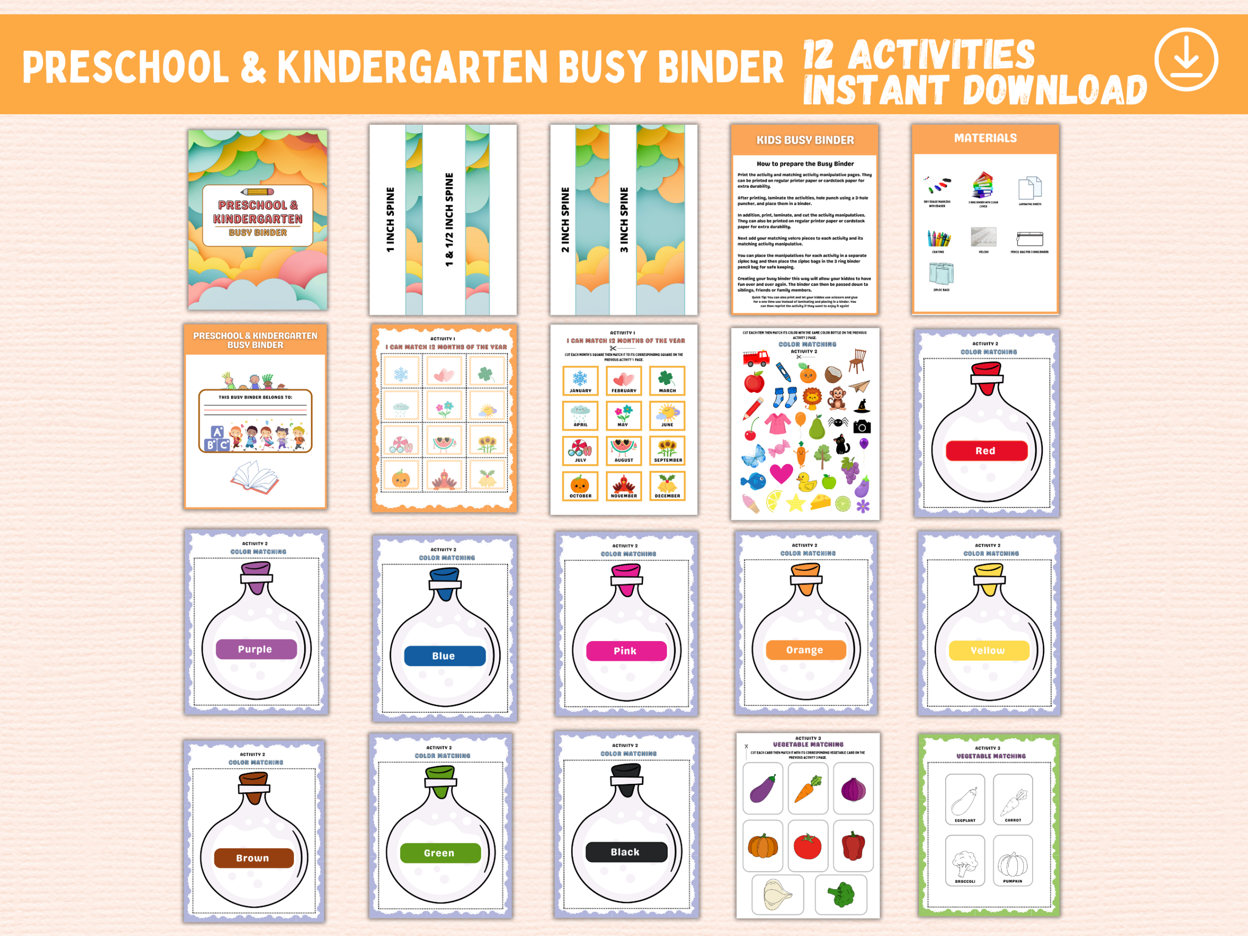 Preschool & Kindergarten Busy Binder Printable