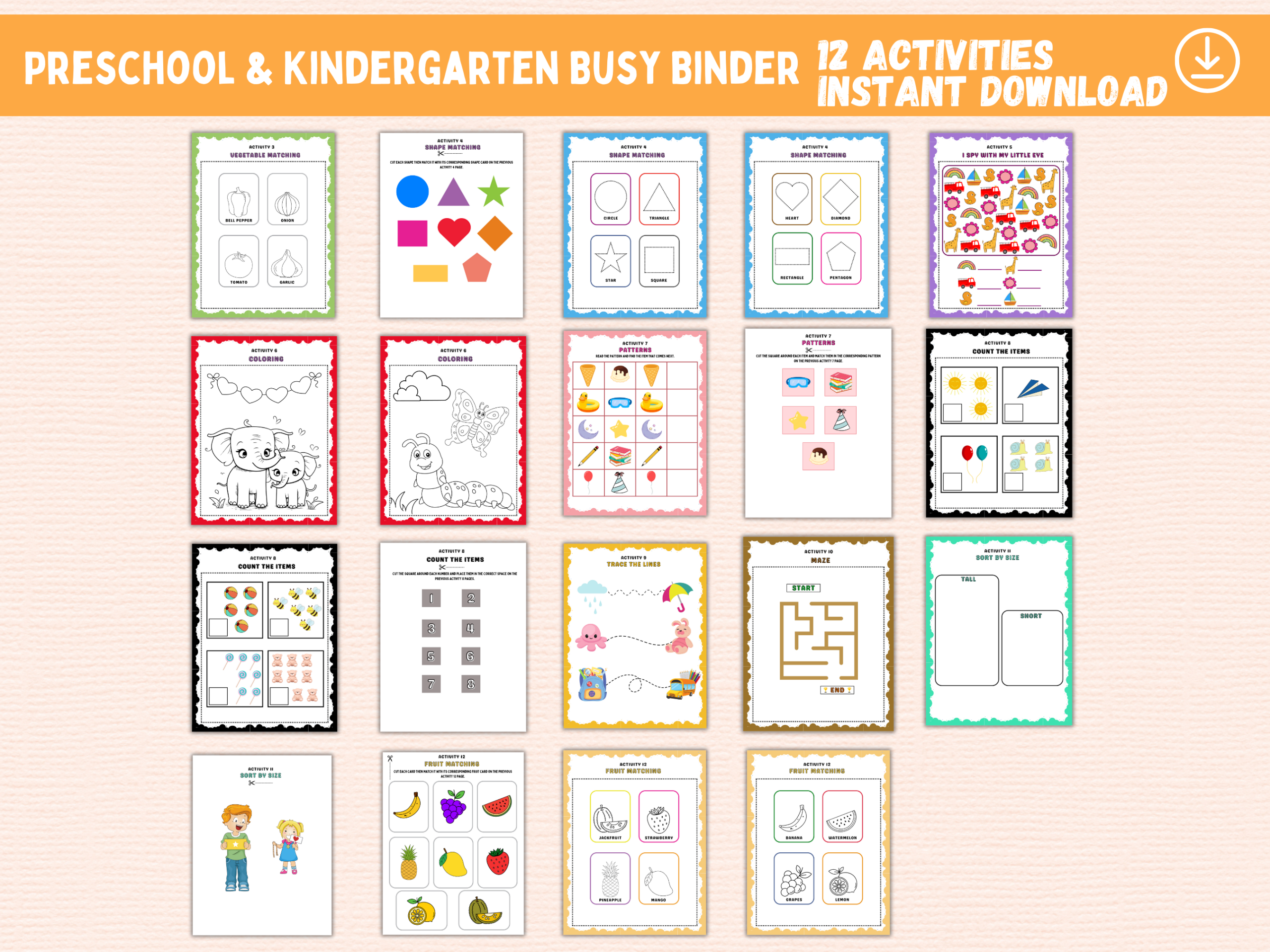 Preschool & Kindergarten Busy Binder Printable