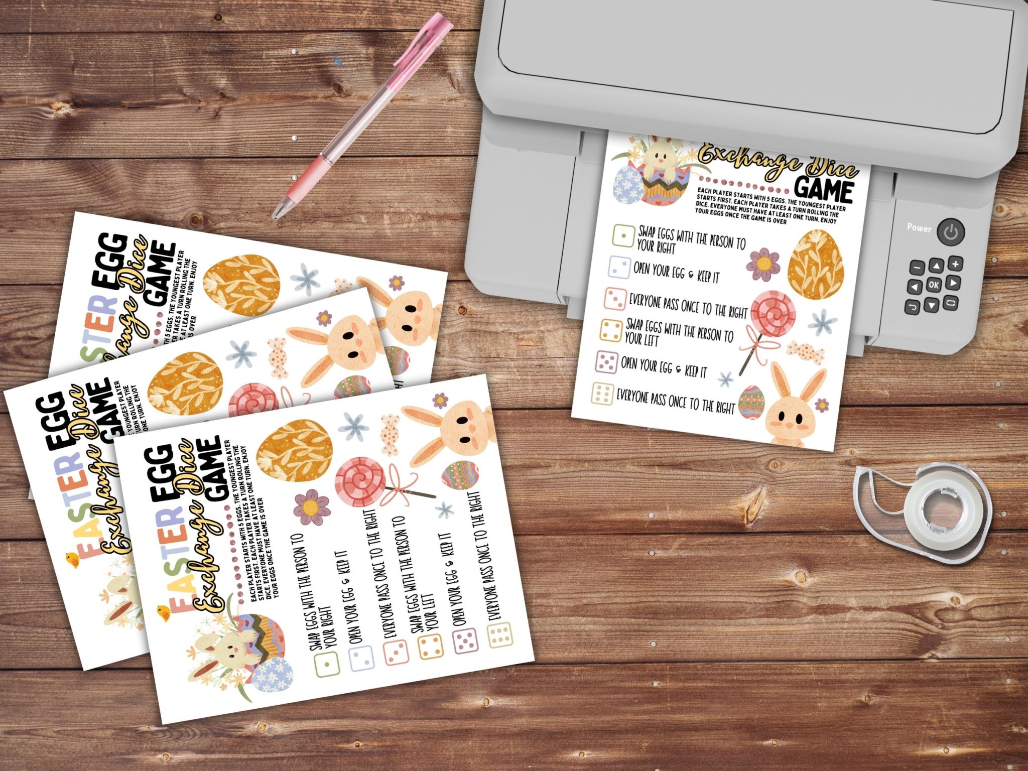 Free Watercolor Easter Egg Dice Game Printable - Our WabiSabi Life