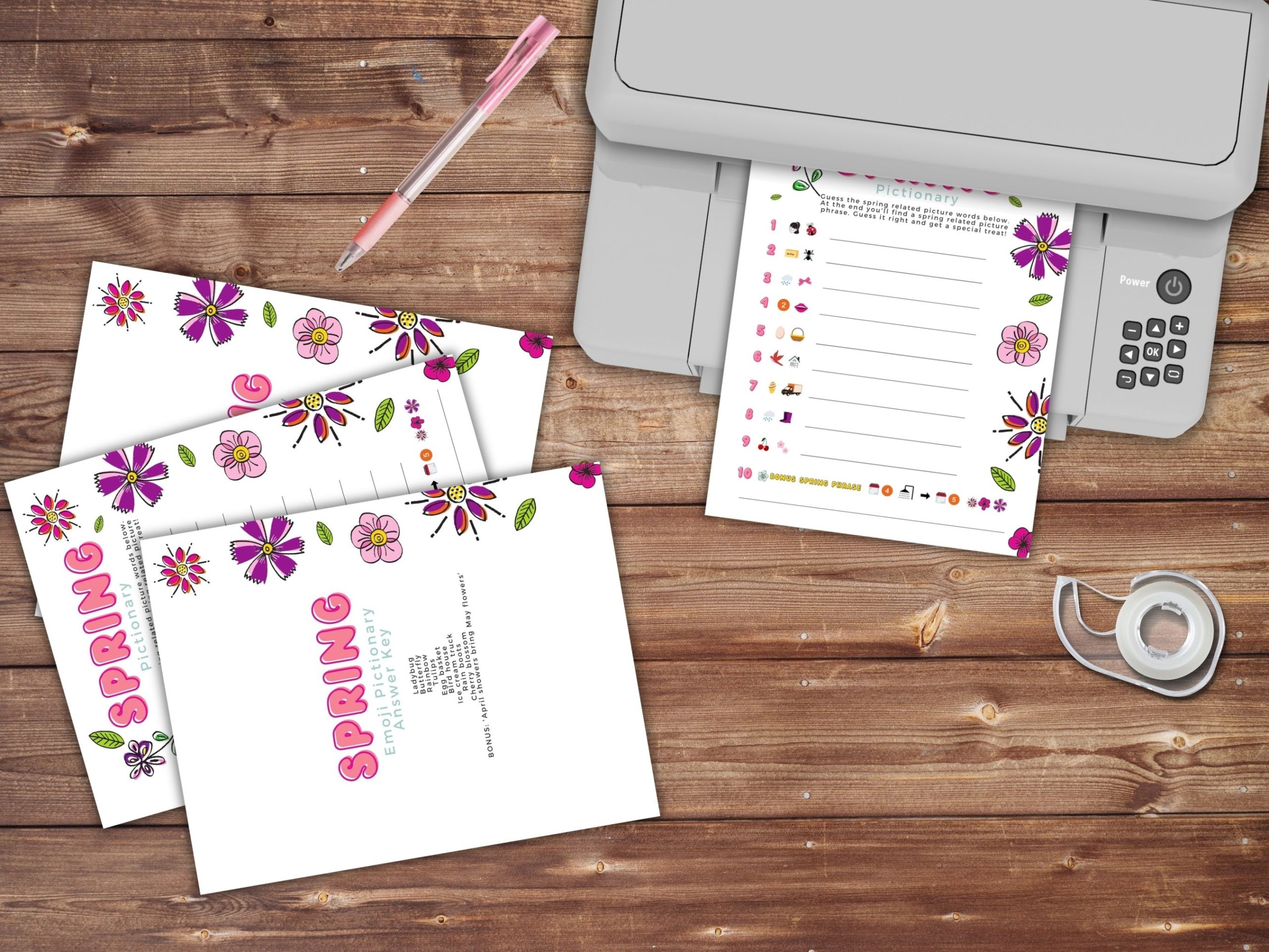 spring emoji Pictionary game