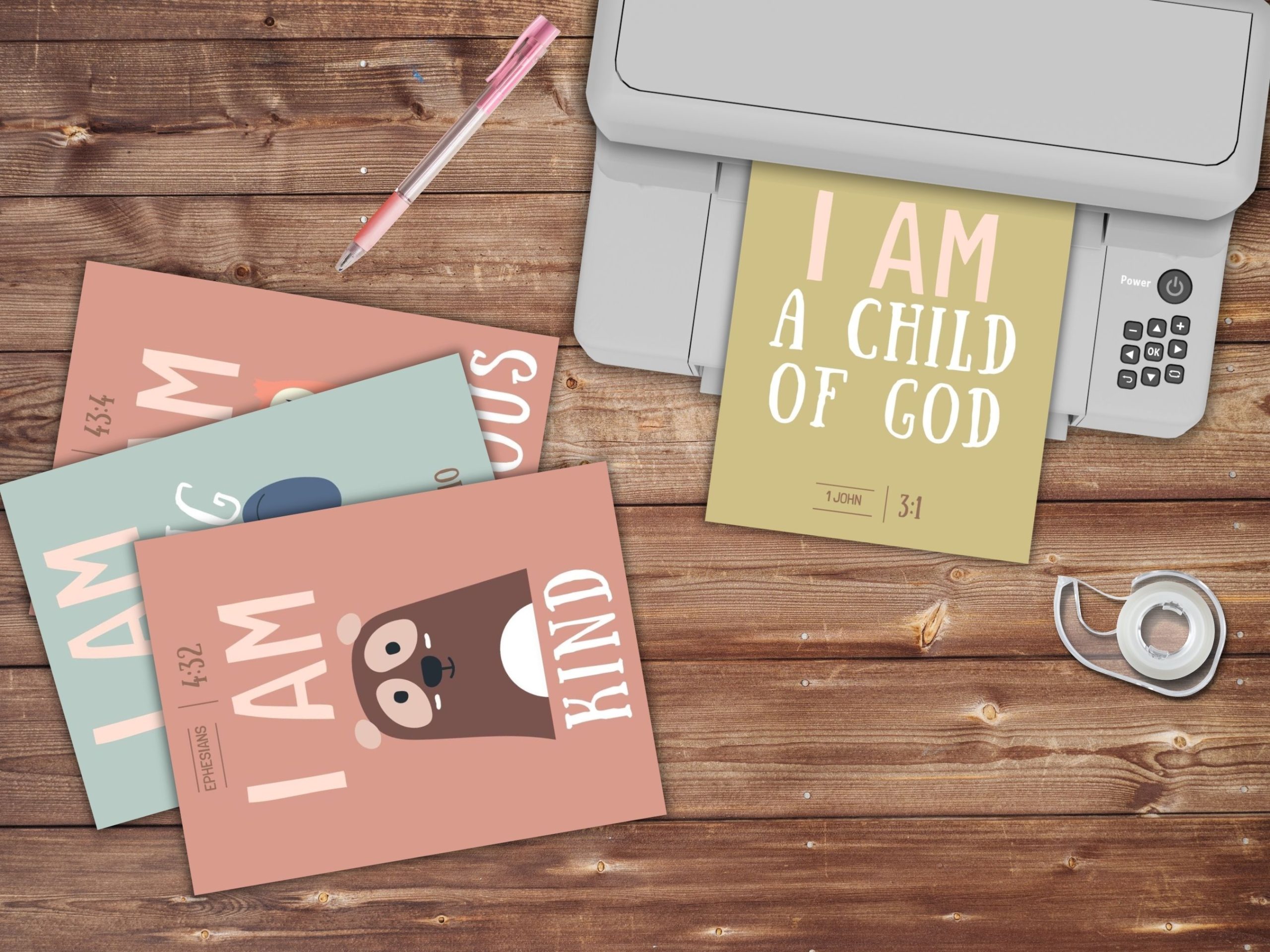biblical scriptures affirmation cards for kids