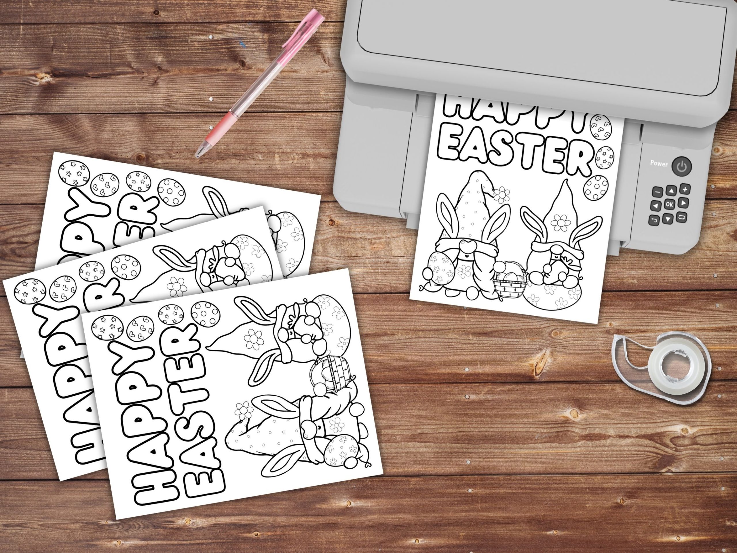 easter gnome coloring pages