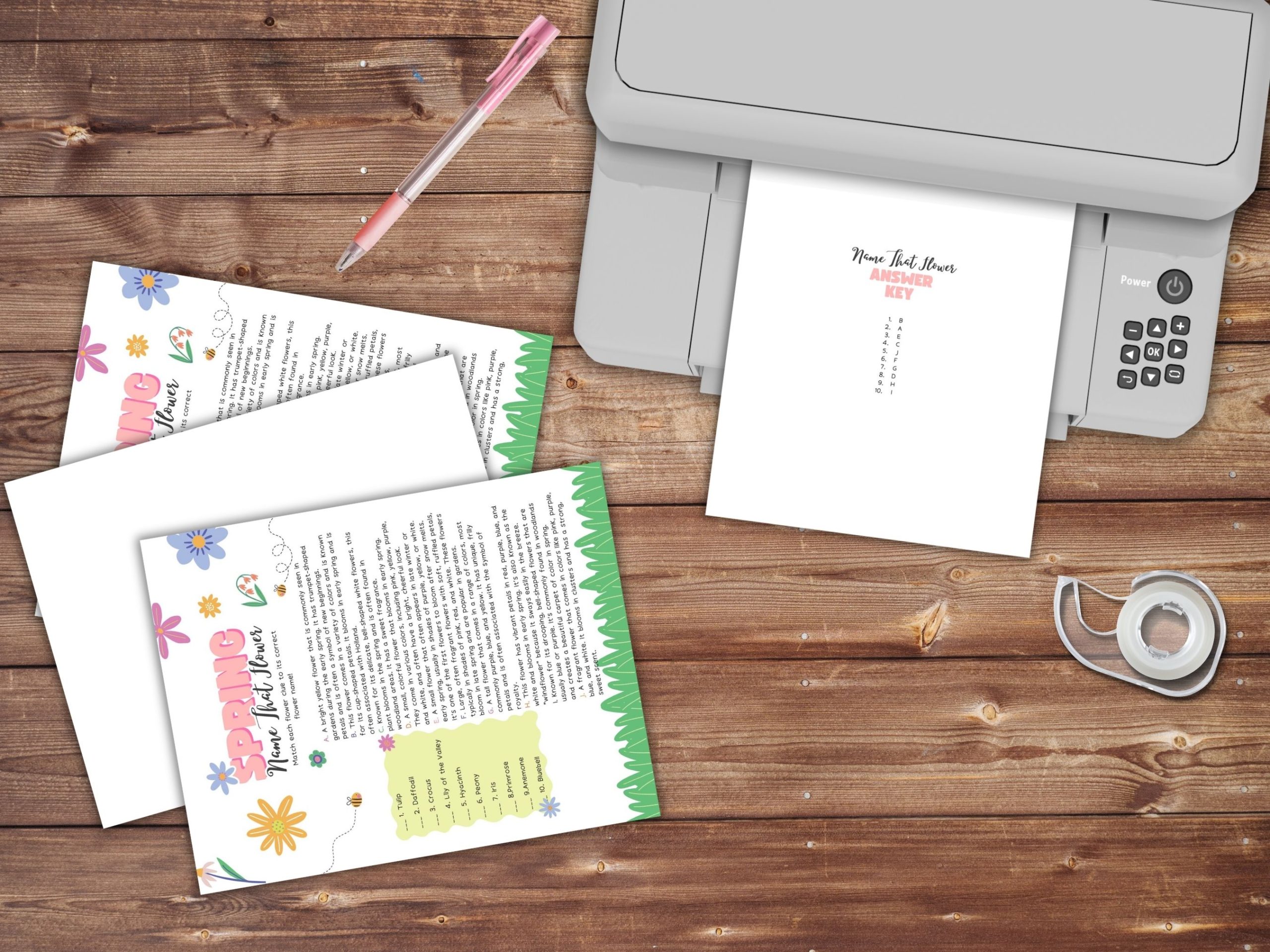 Free Spring Name That Flower Printable