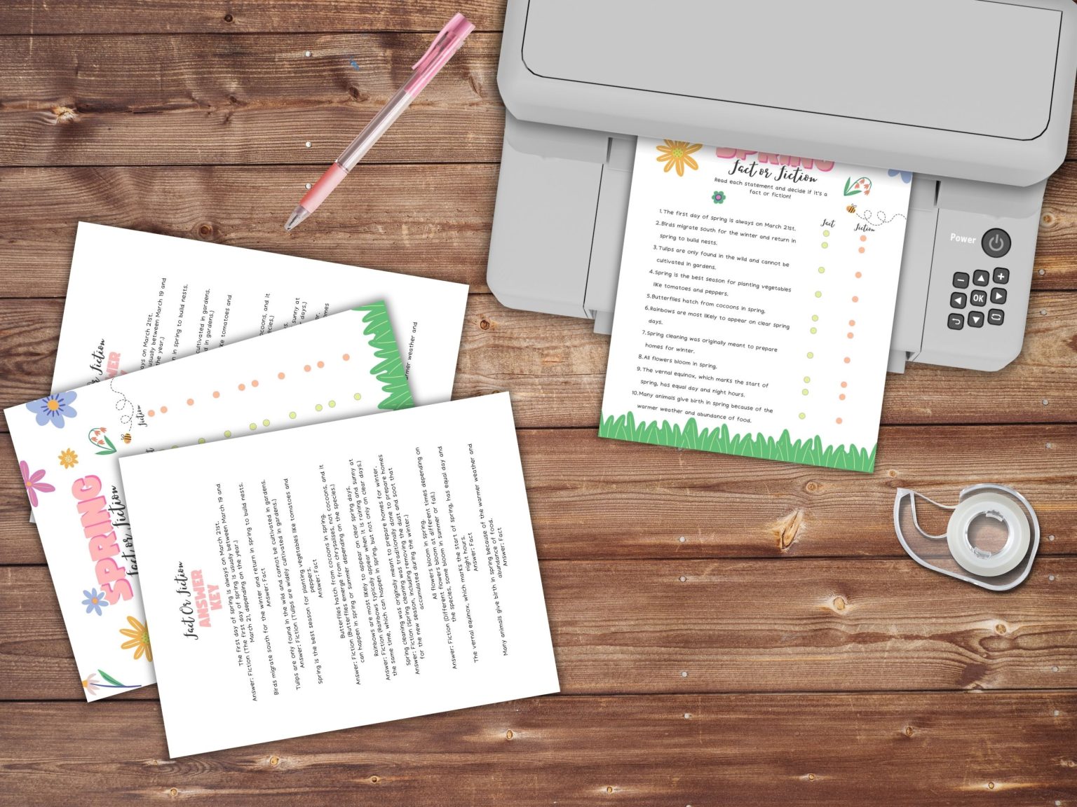 Spring Time Statements Free Spring Fact Or Fiction Game Printable - Our WabiSabi Life