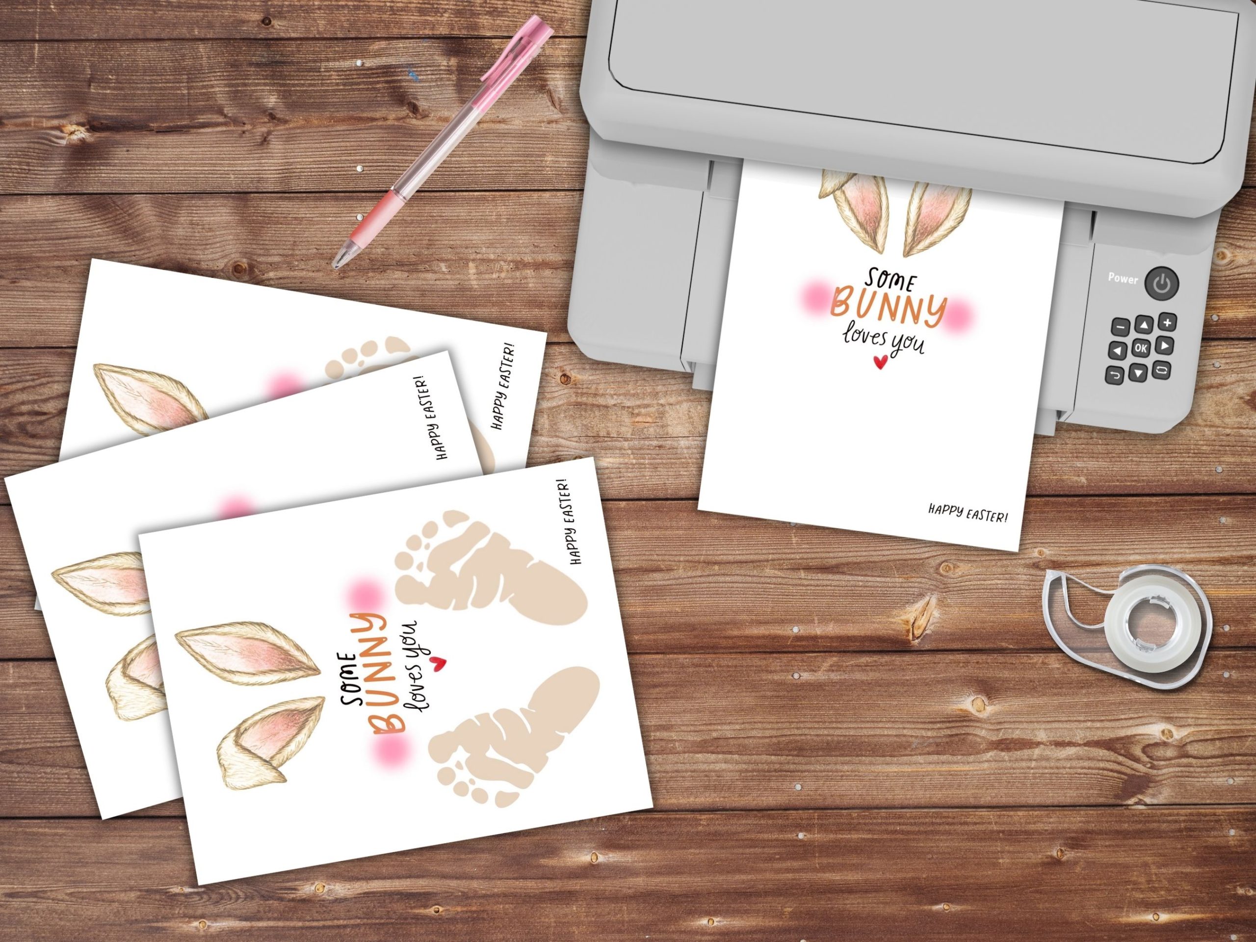 easter bunny foot print printable