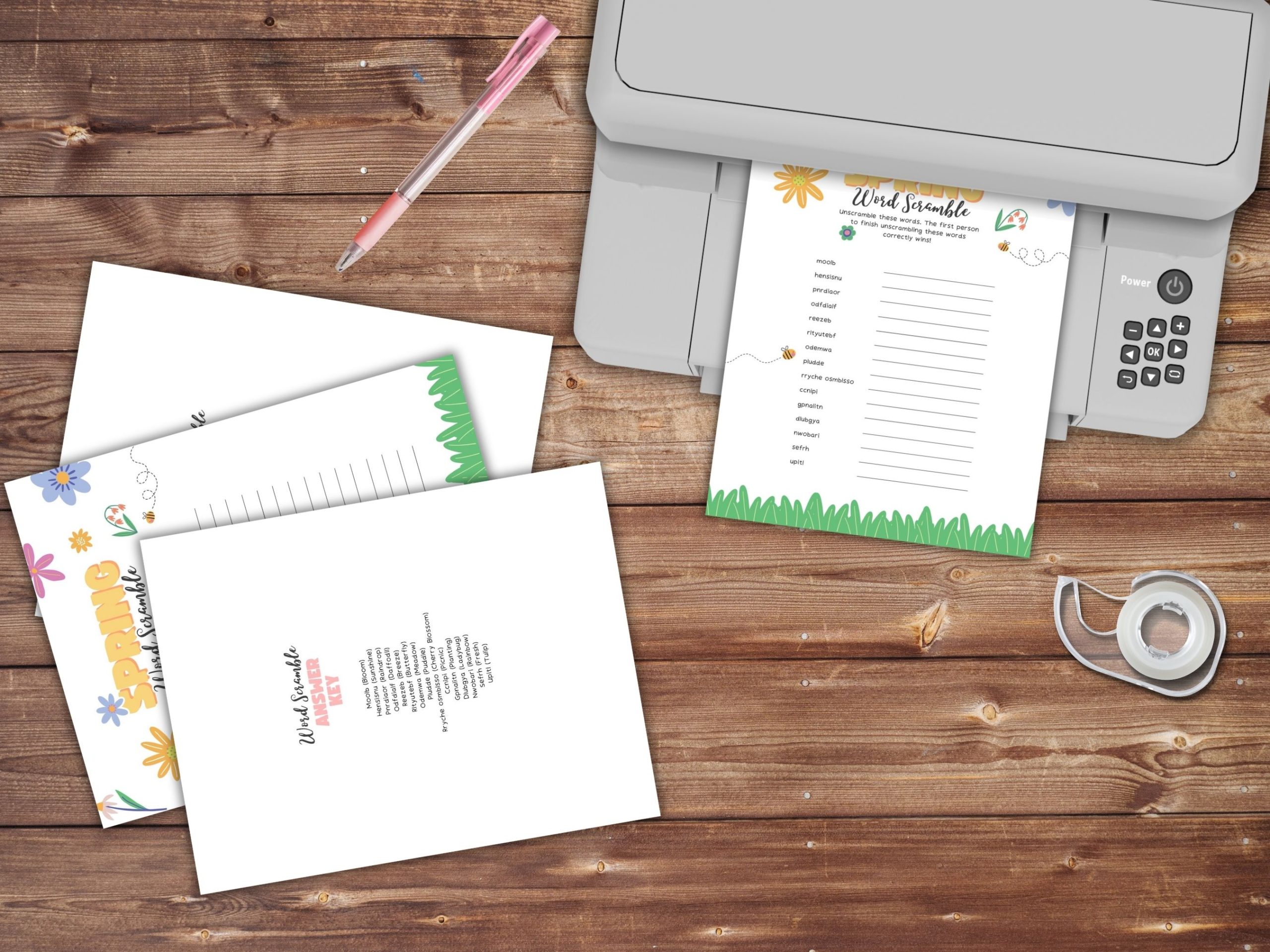 spring word scramble