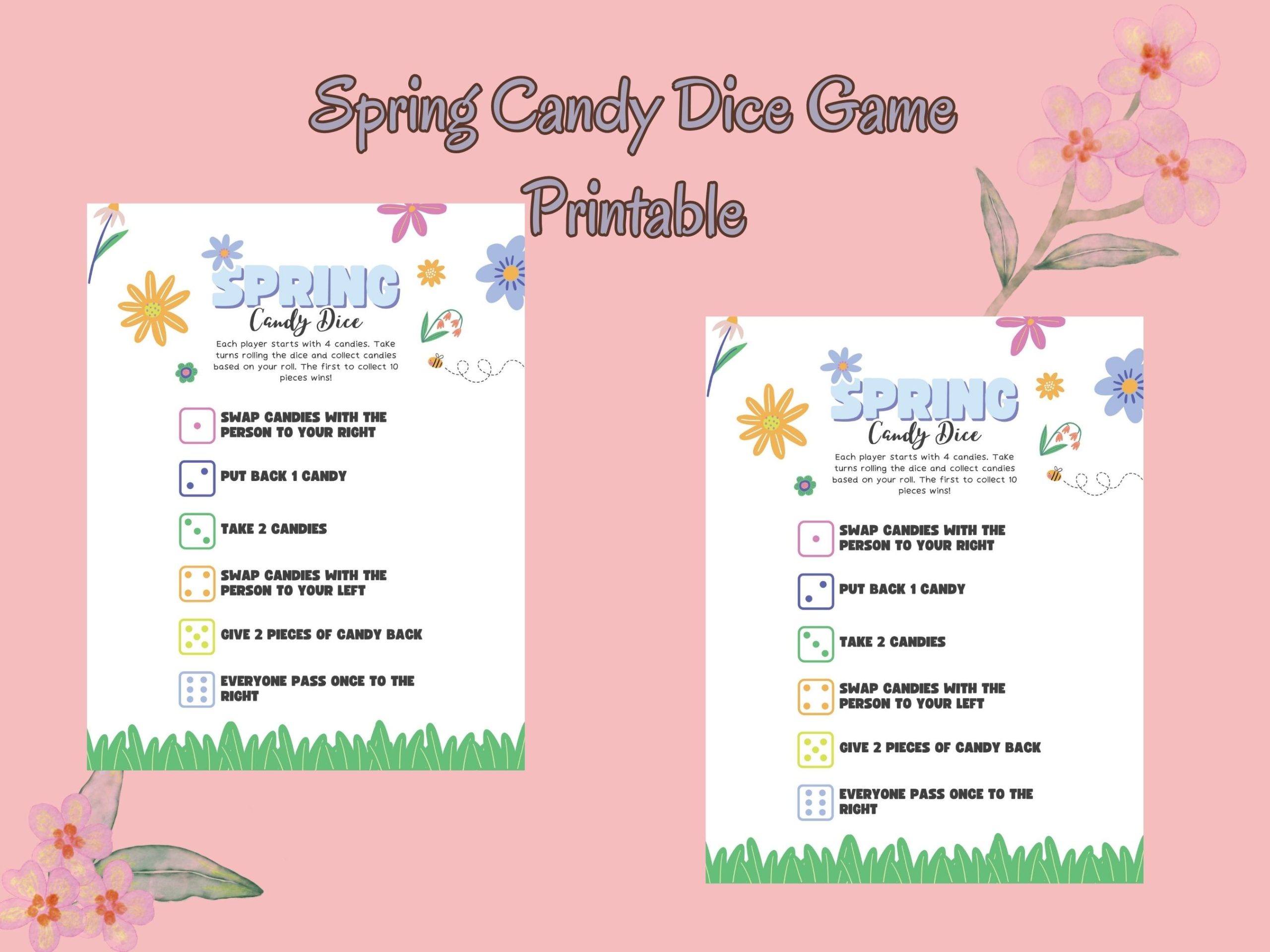 spring candy dice game