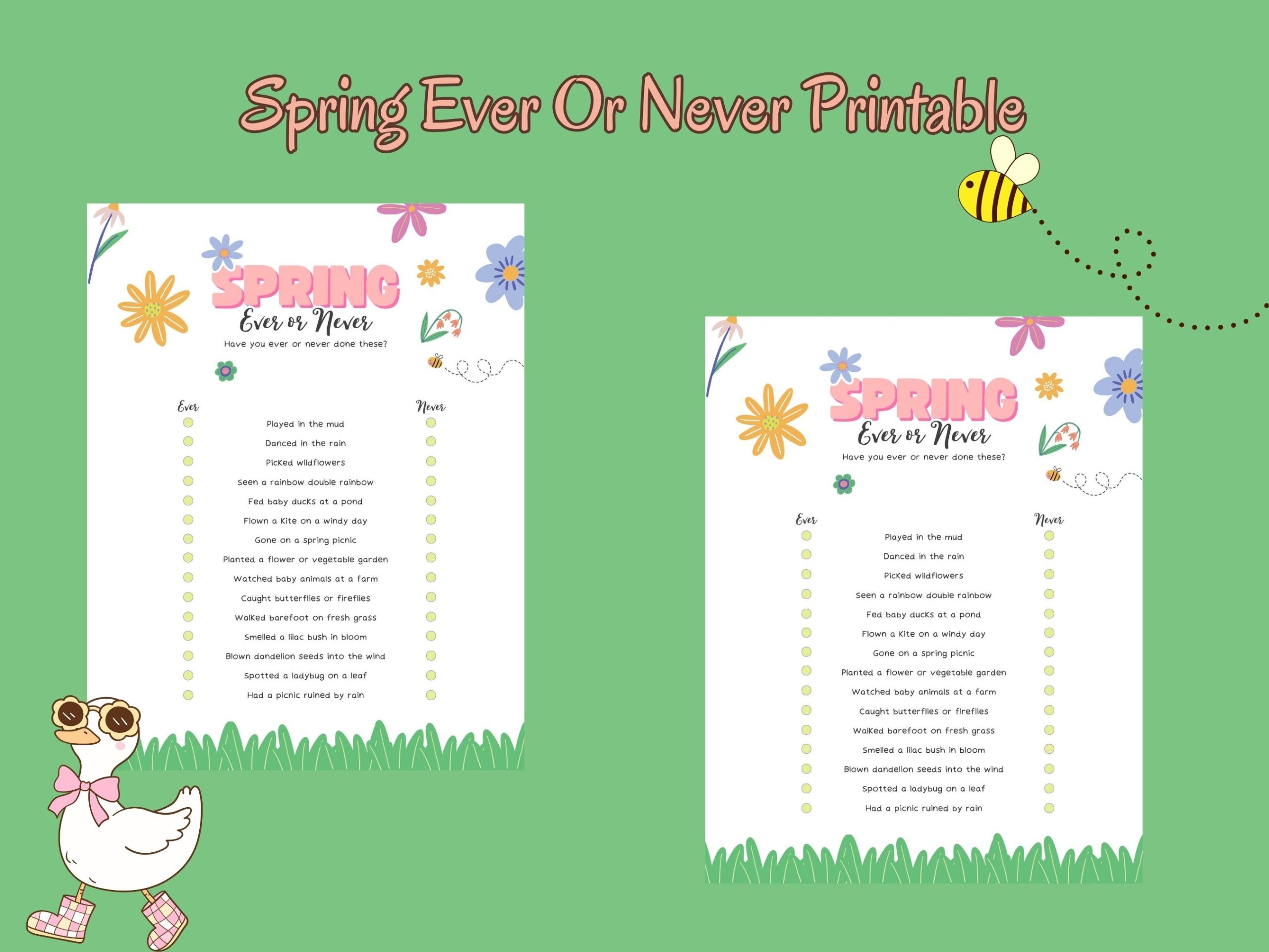 spring ever never printable