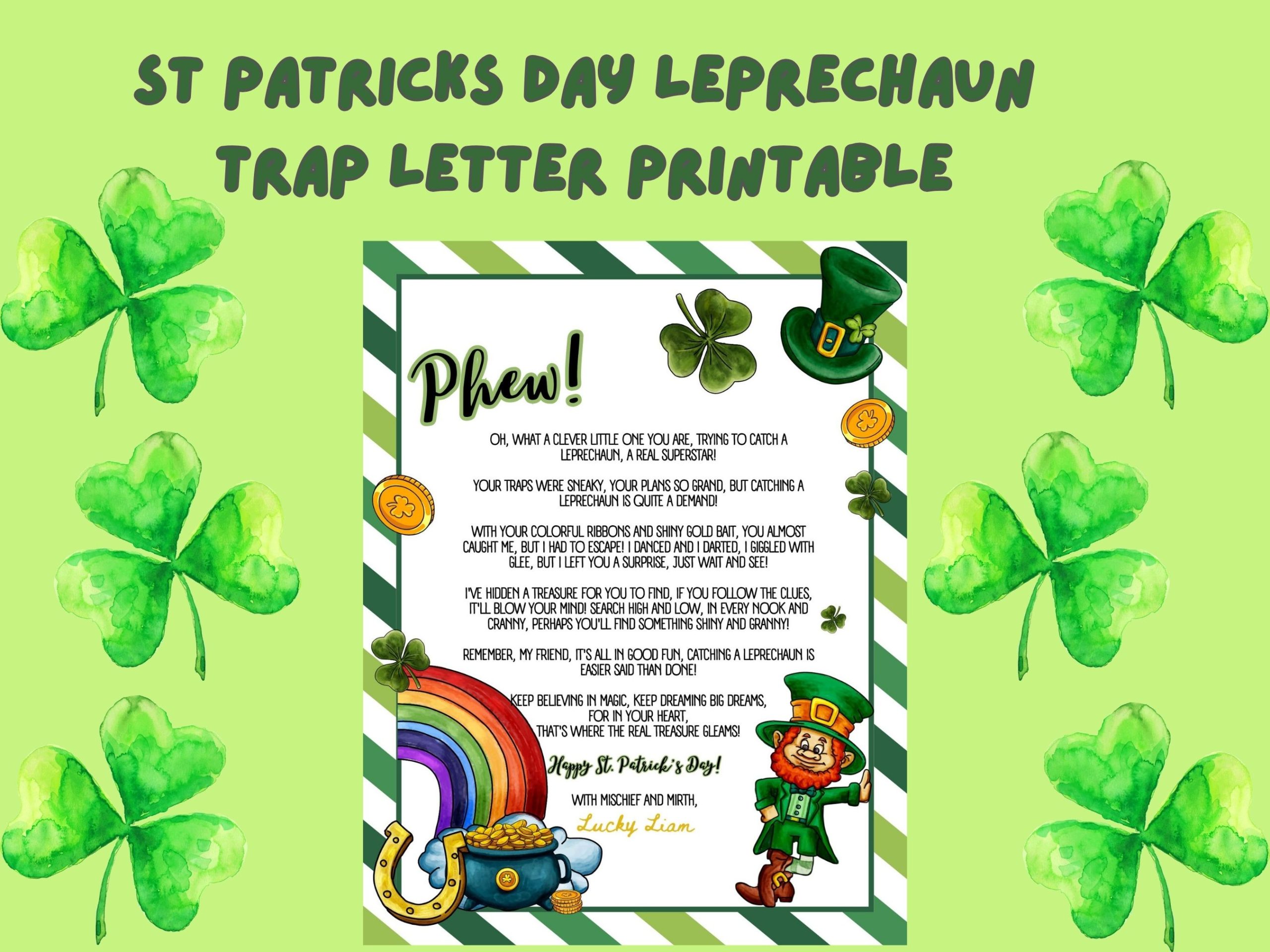 st patrick leprecahun trap letter