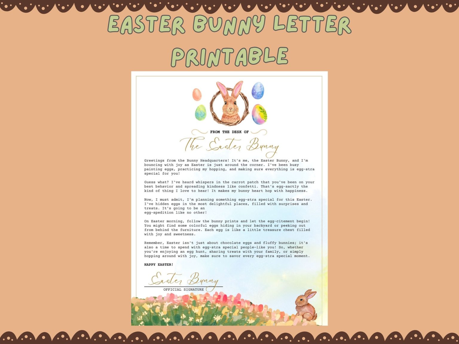Free Easter Bunny Letter Printable - Our WabiSabi Life