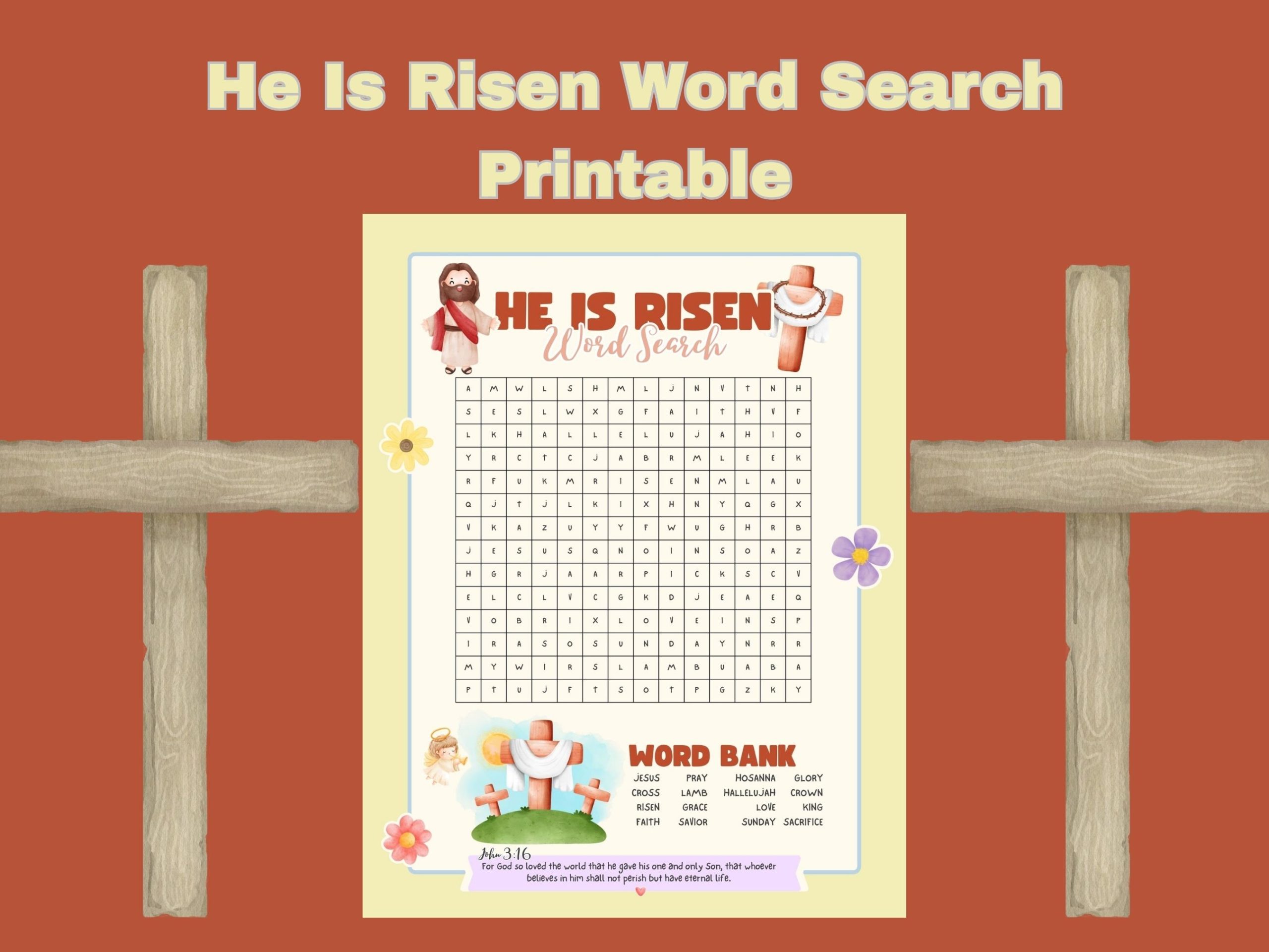 he is risen word search
