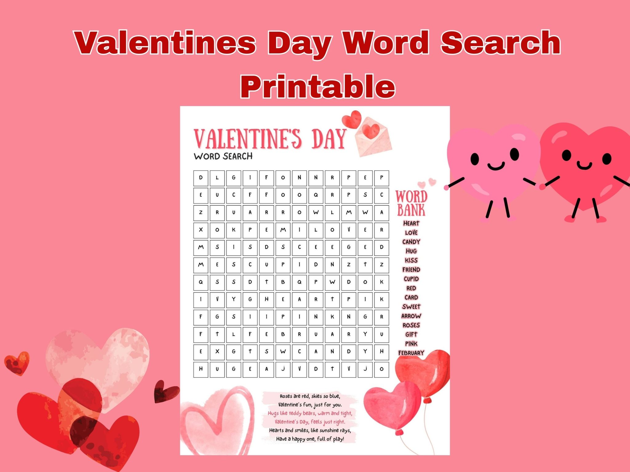 Free Valentines Day Word Search Printable - Our WabiSabi Life