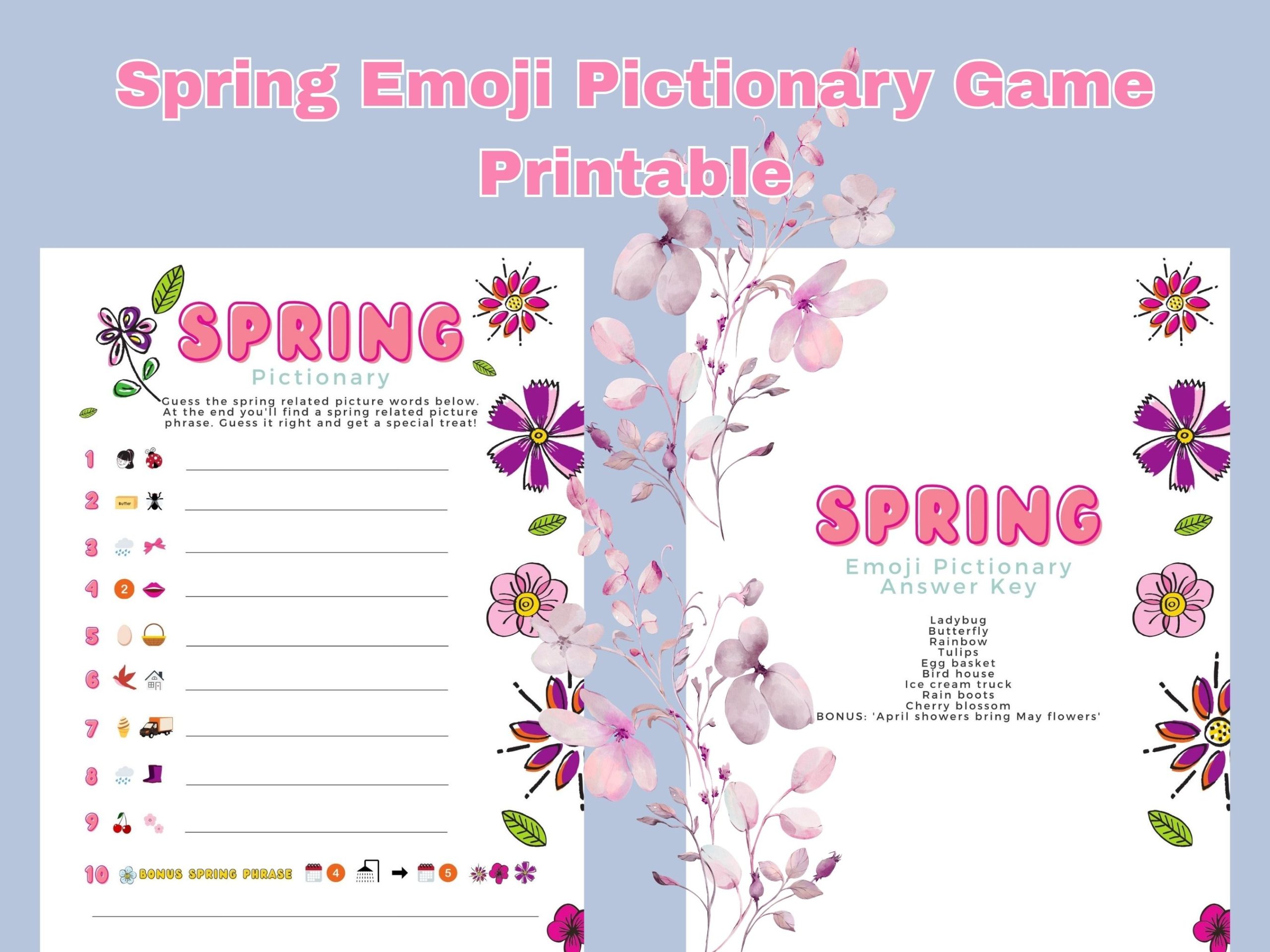spring emoji Pictionary game