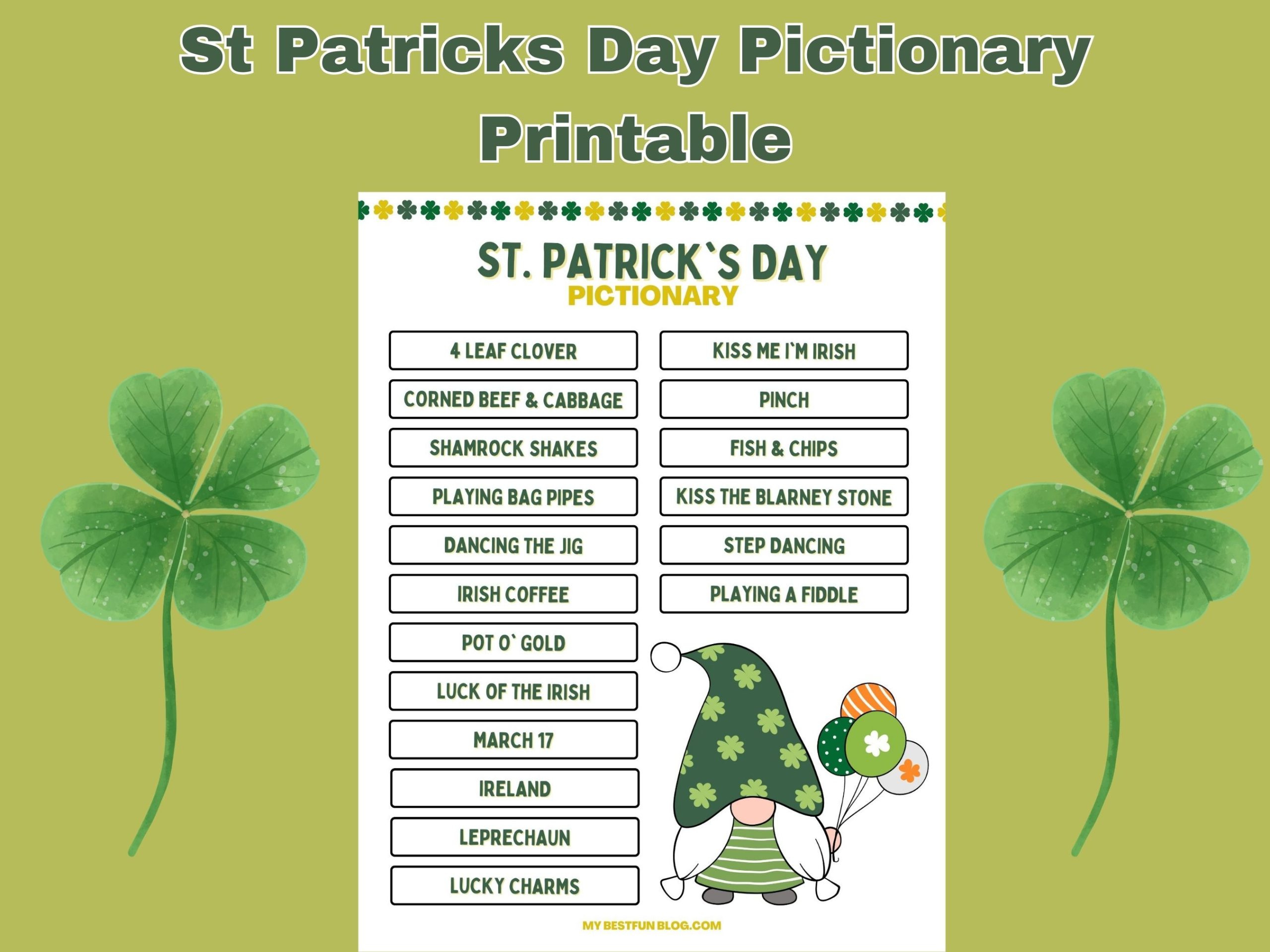 st patricks day pictionary
