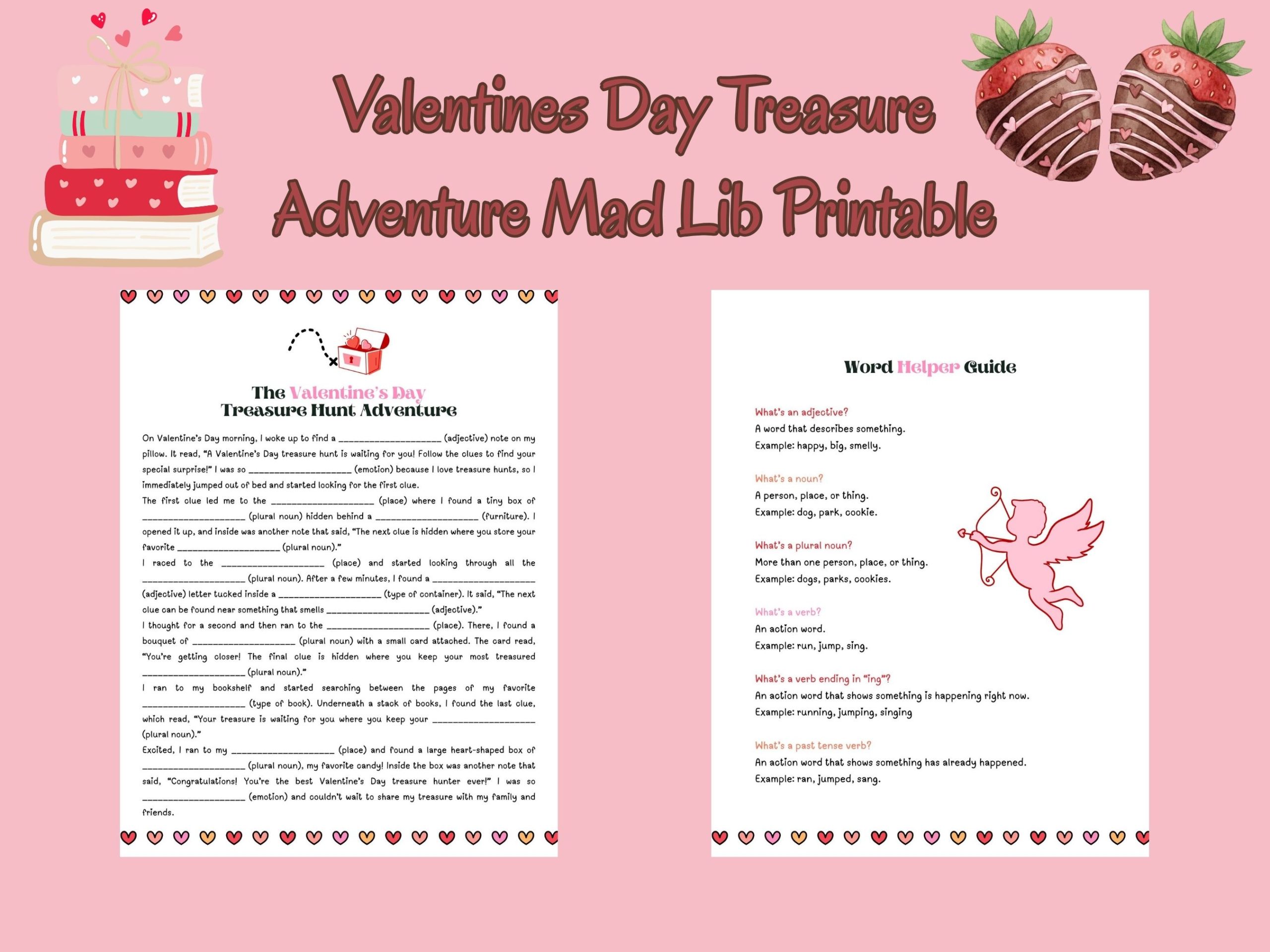 valentines day treasure adventure mad lib printable
