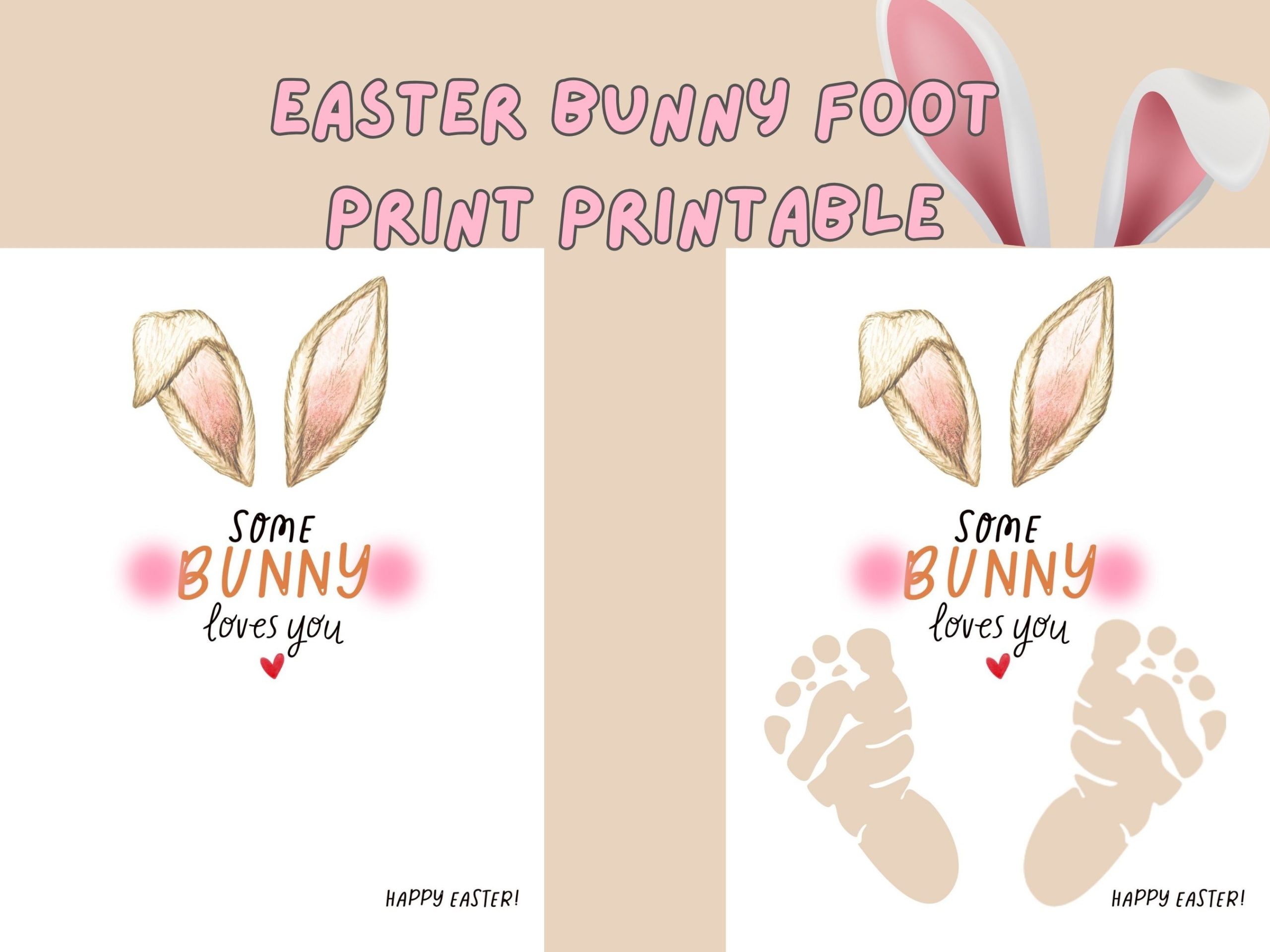 easter bunny foot print printable