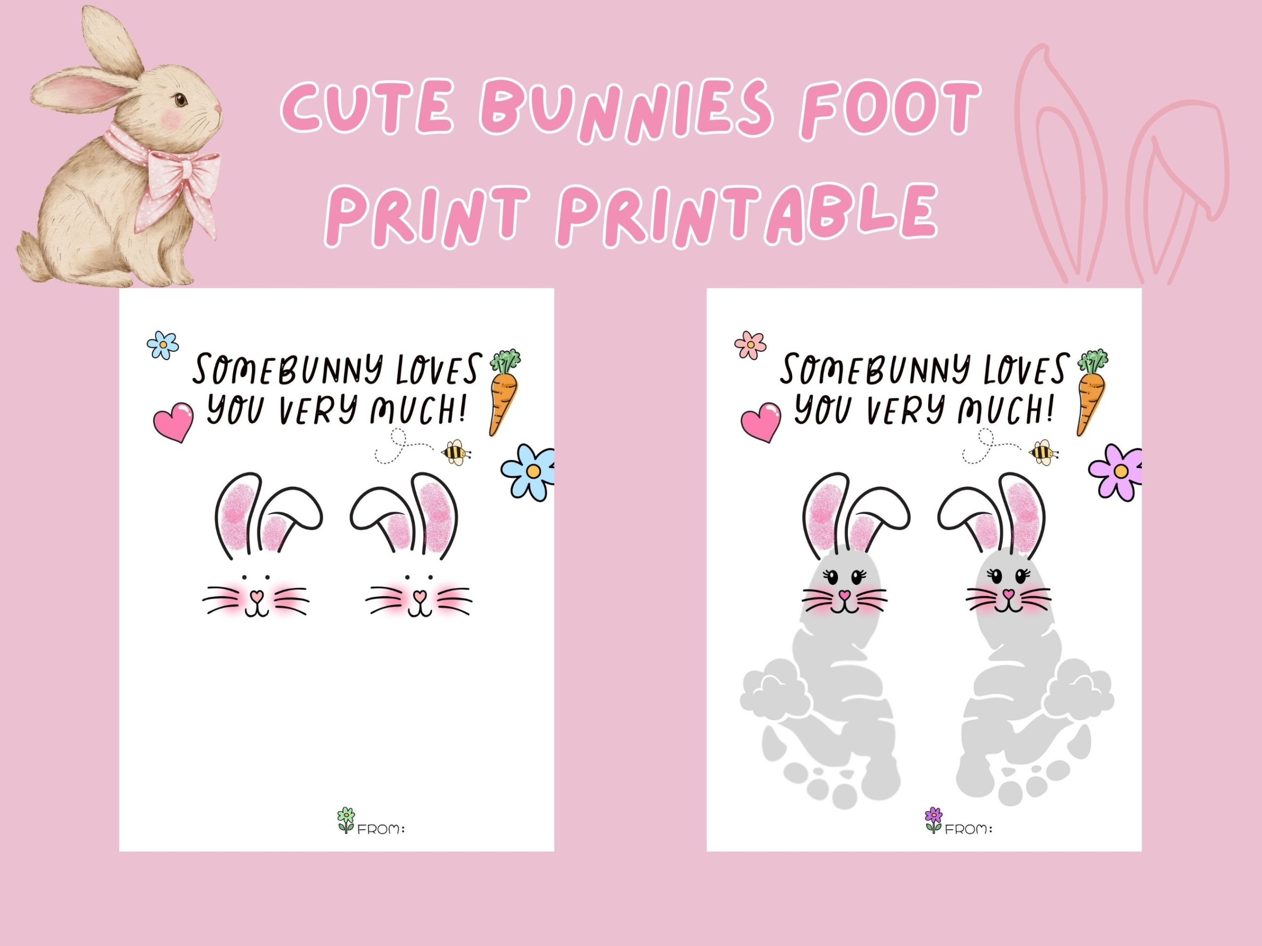 cute bunnies foot print