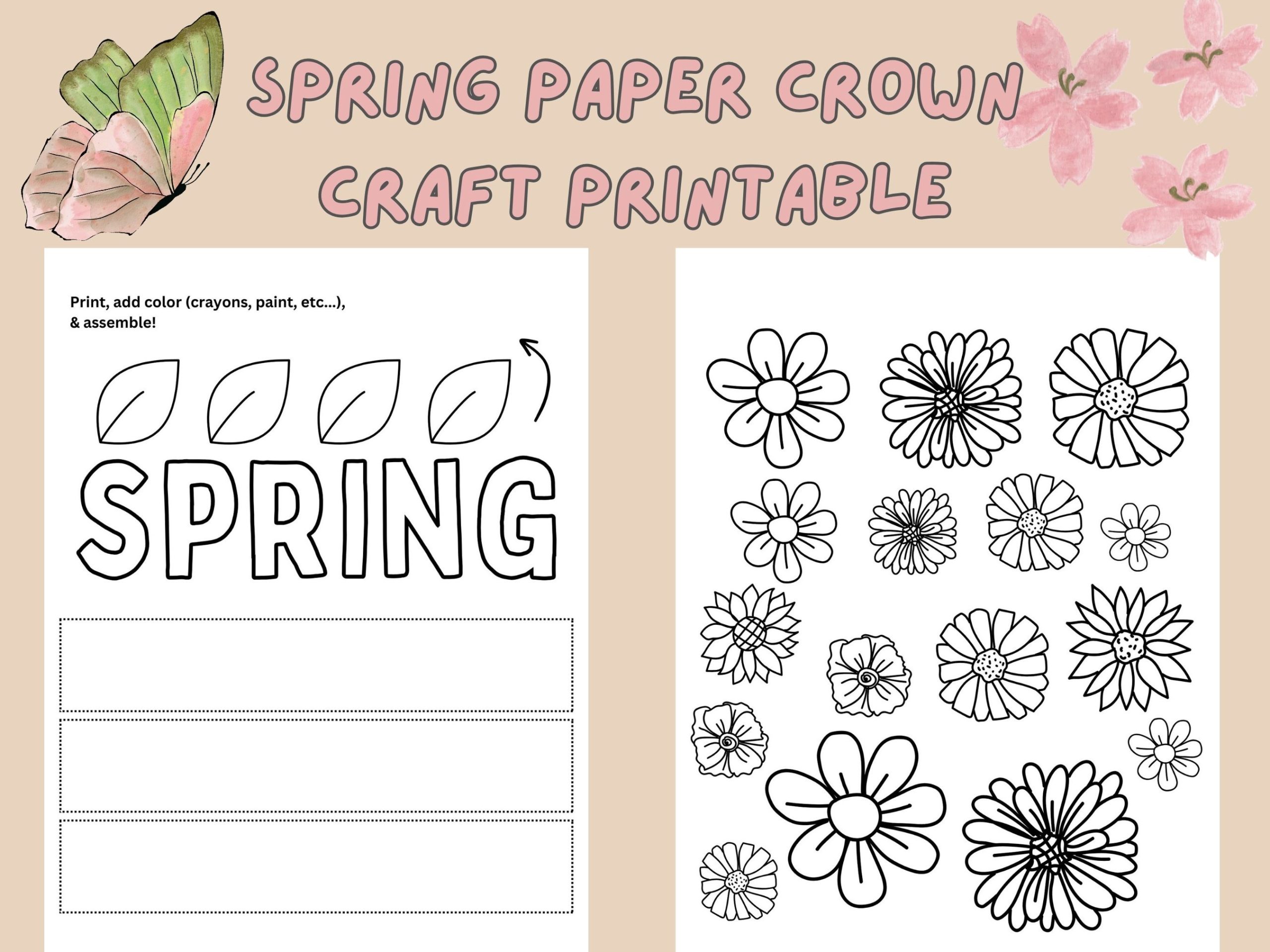 spring paper crown craft