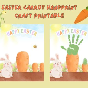 easter carrot handprint craft