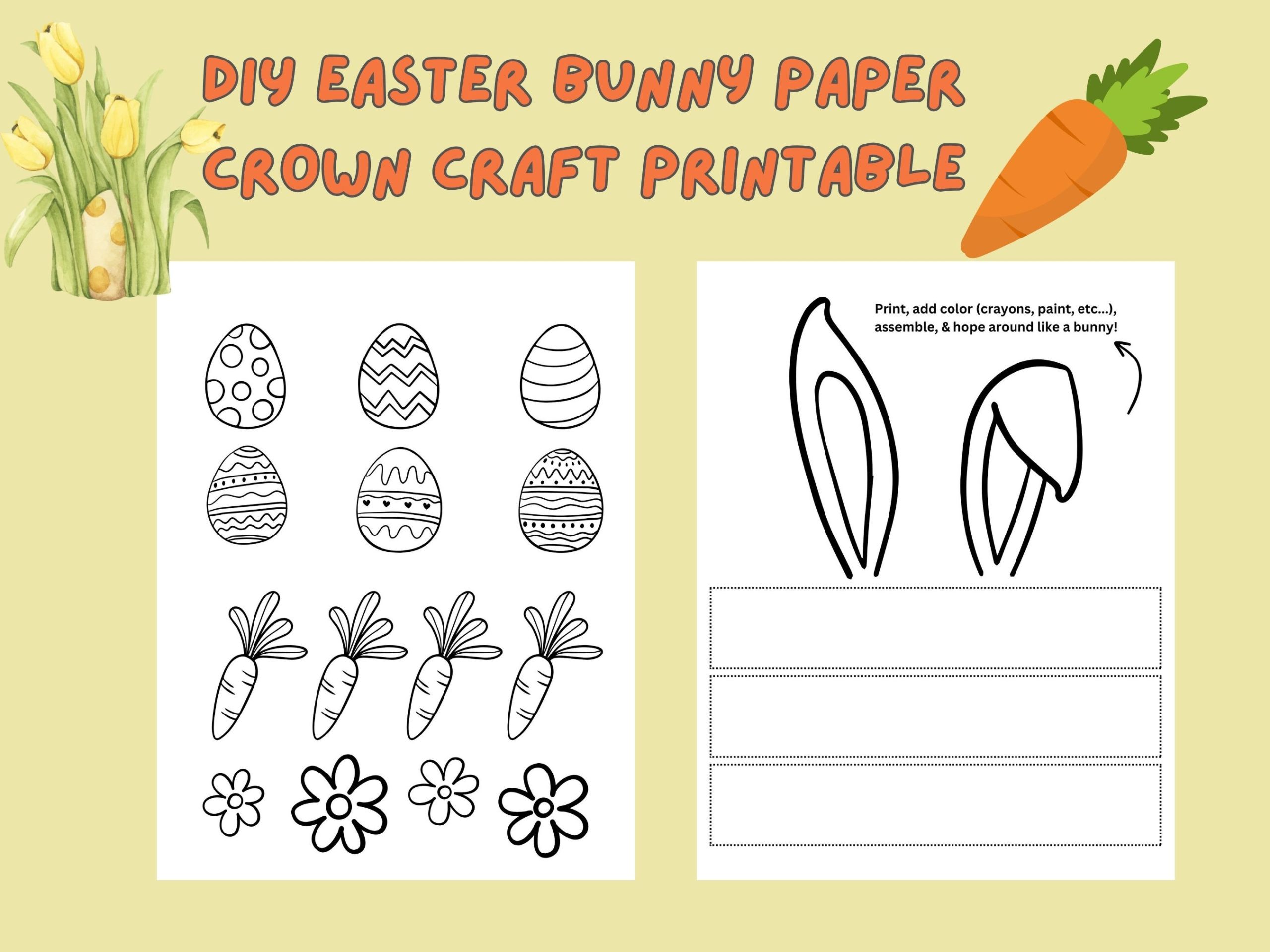 easter bunny paper crown