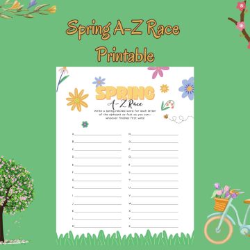 spring a-z race printable