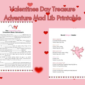 valentines day treasure adventure mad lib printable