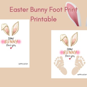 easter bunny foot print printable