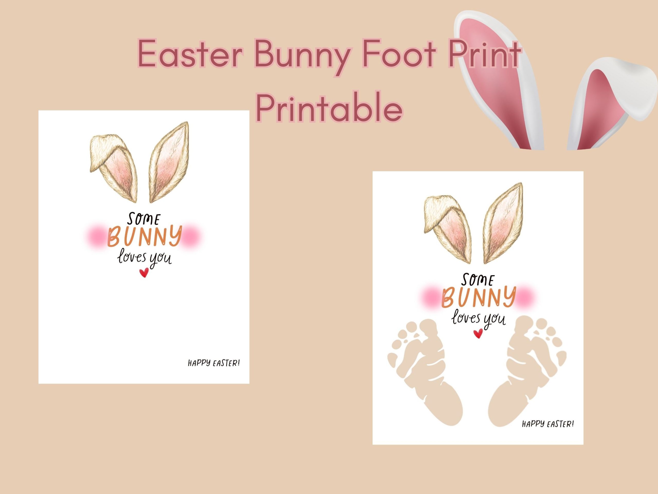easter bunny foot print printable