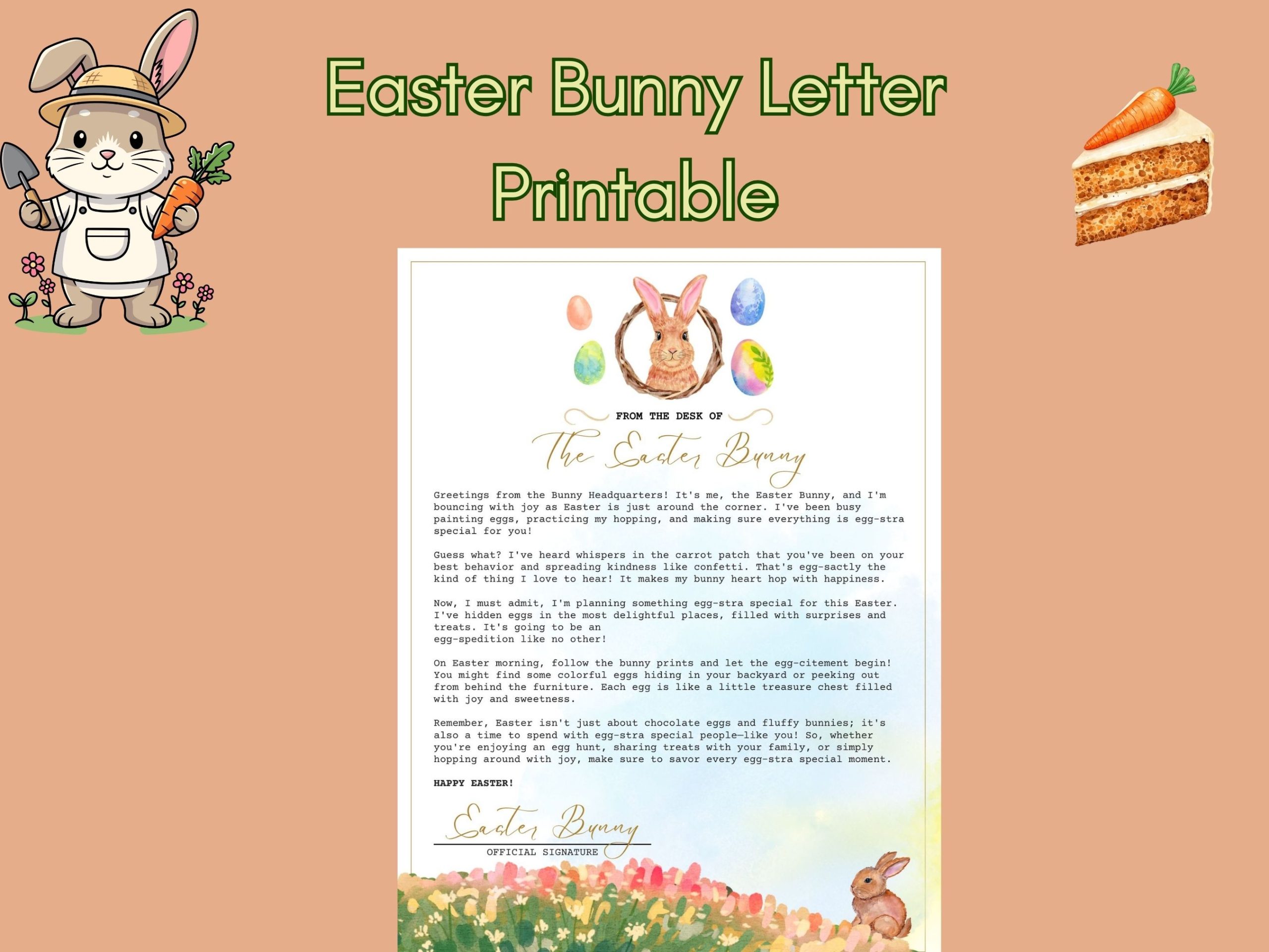 Free Easter Bunny Letter Printable - Our WabiSabi Life