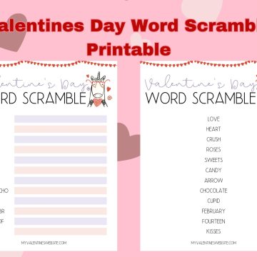 valentines day word scramble