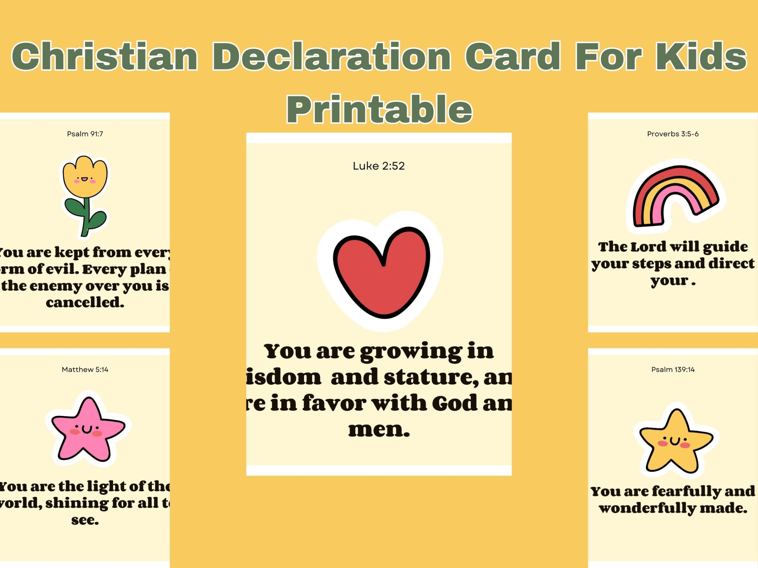 Christian declaration card for kids
