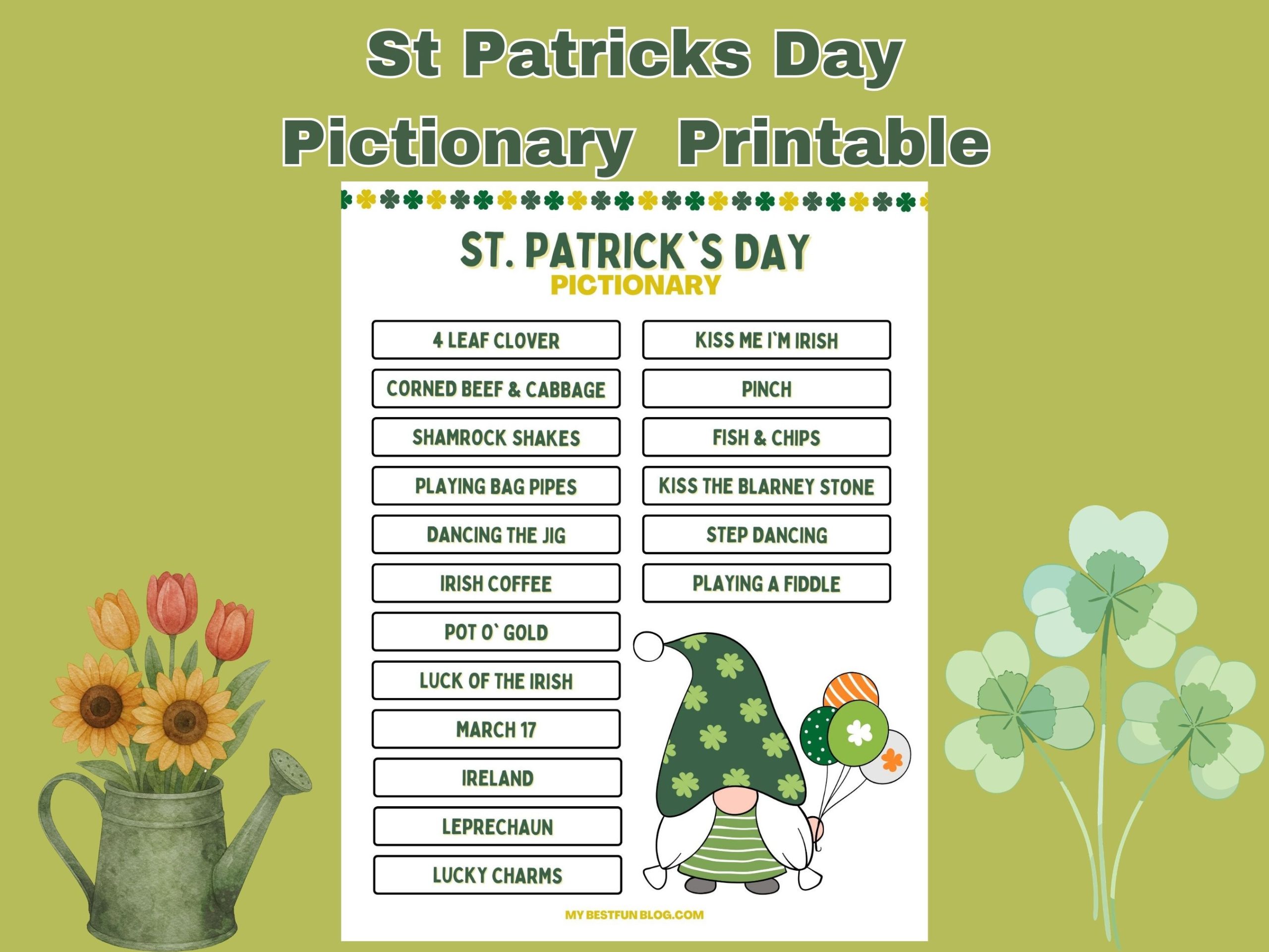 st patricks day pictionary