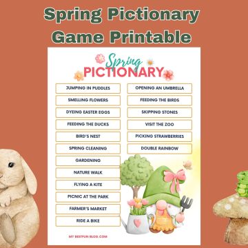 Spring Pictionary Game Printable