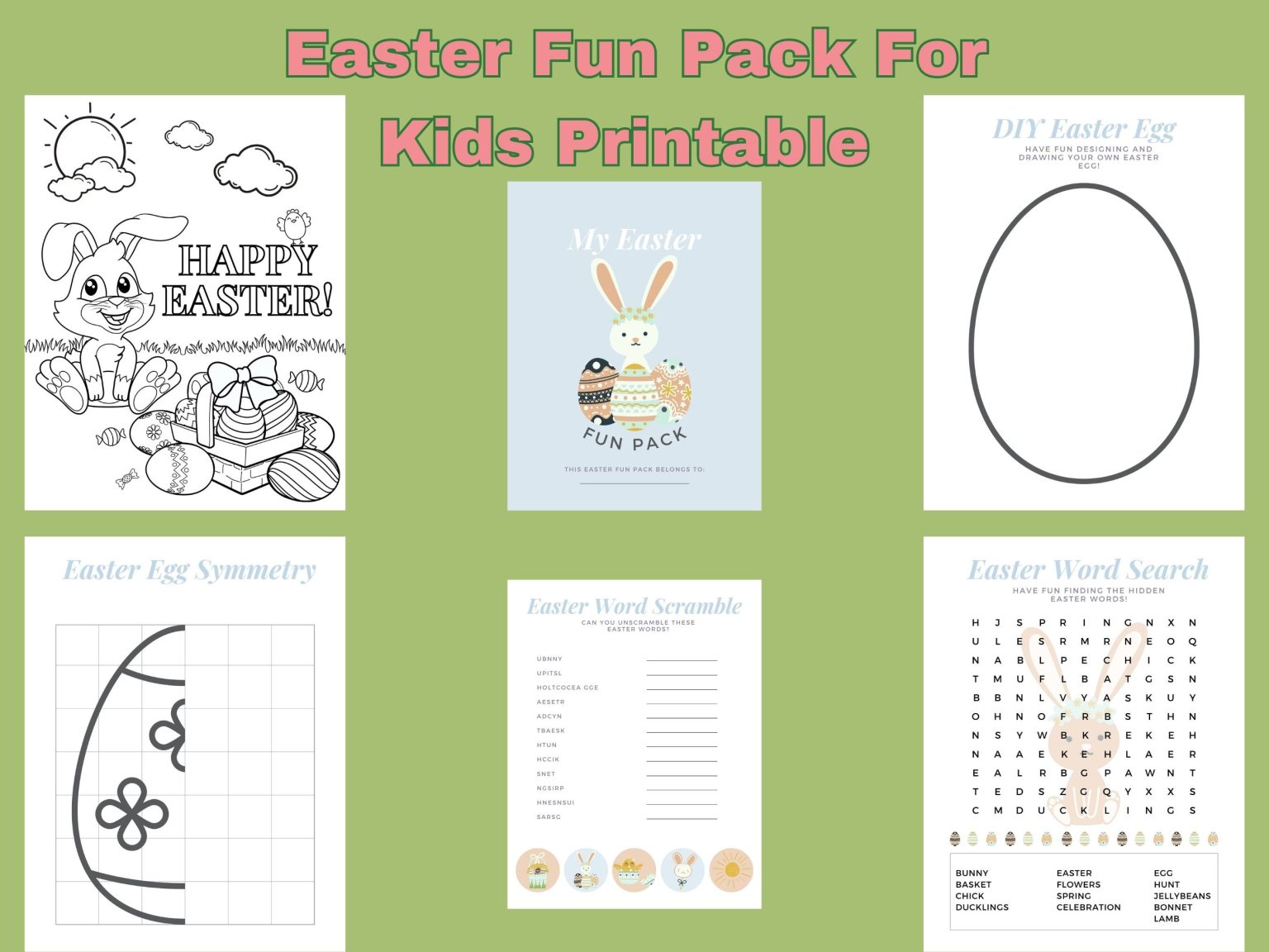 Free Easter Fun Pack For Kids Printable - Our WabiSabi Life