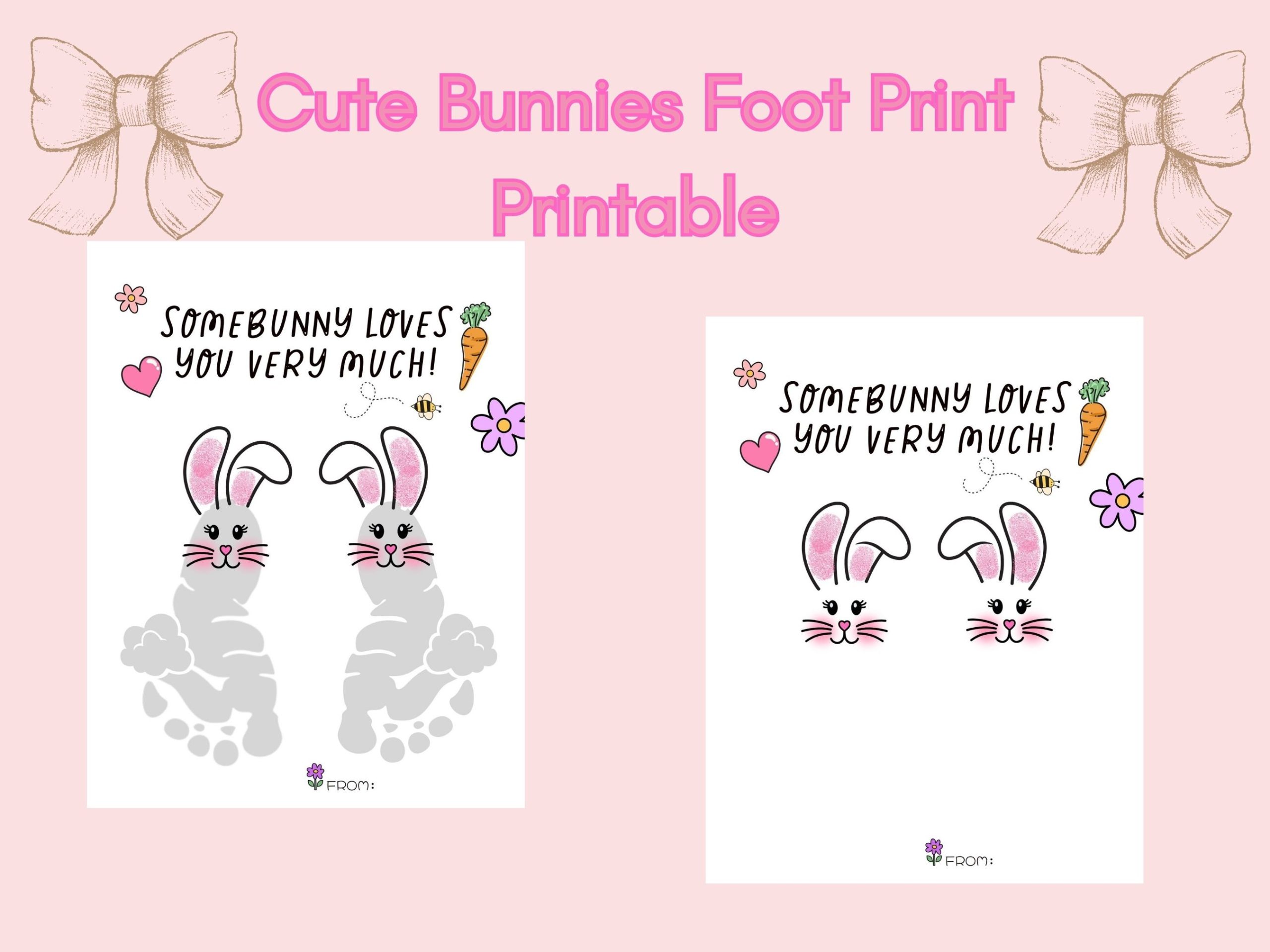 cute bunnies foot print