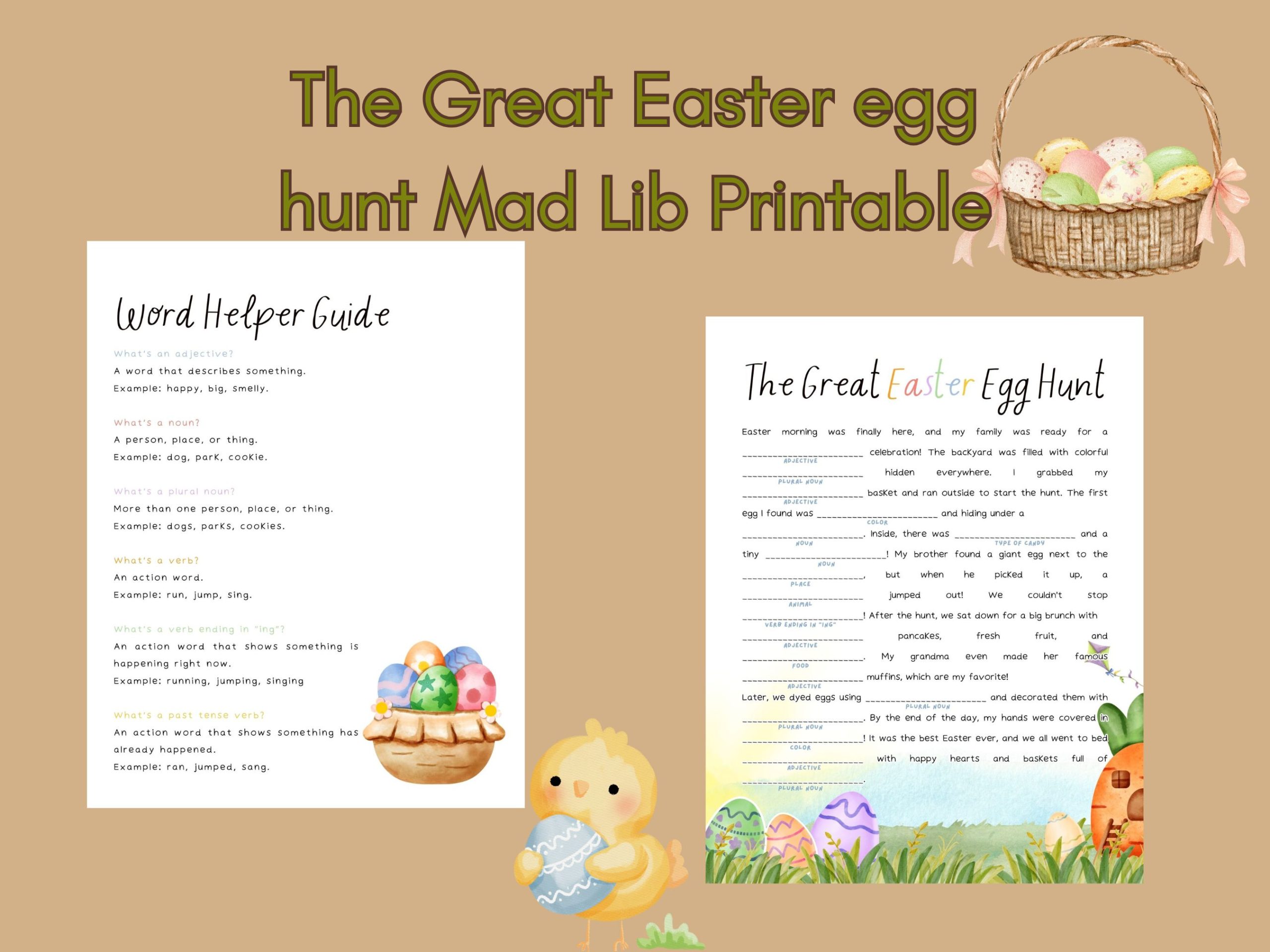 The Easter egg hunt mad lib mock up
