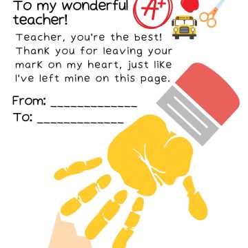 teacher appreciation handprint gift