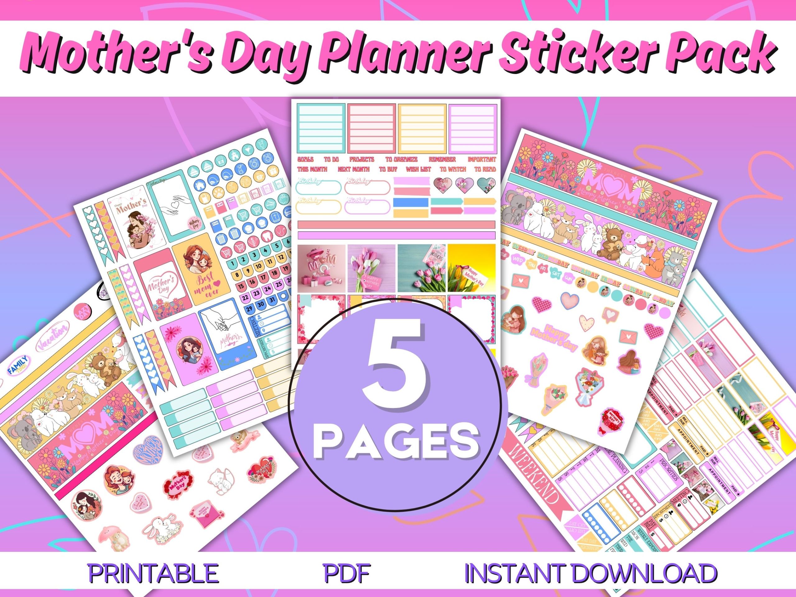 Mothers Day Planner Sticker Pack