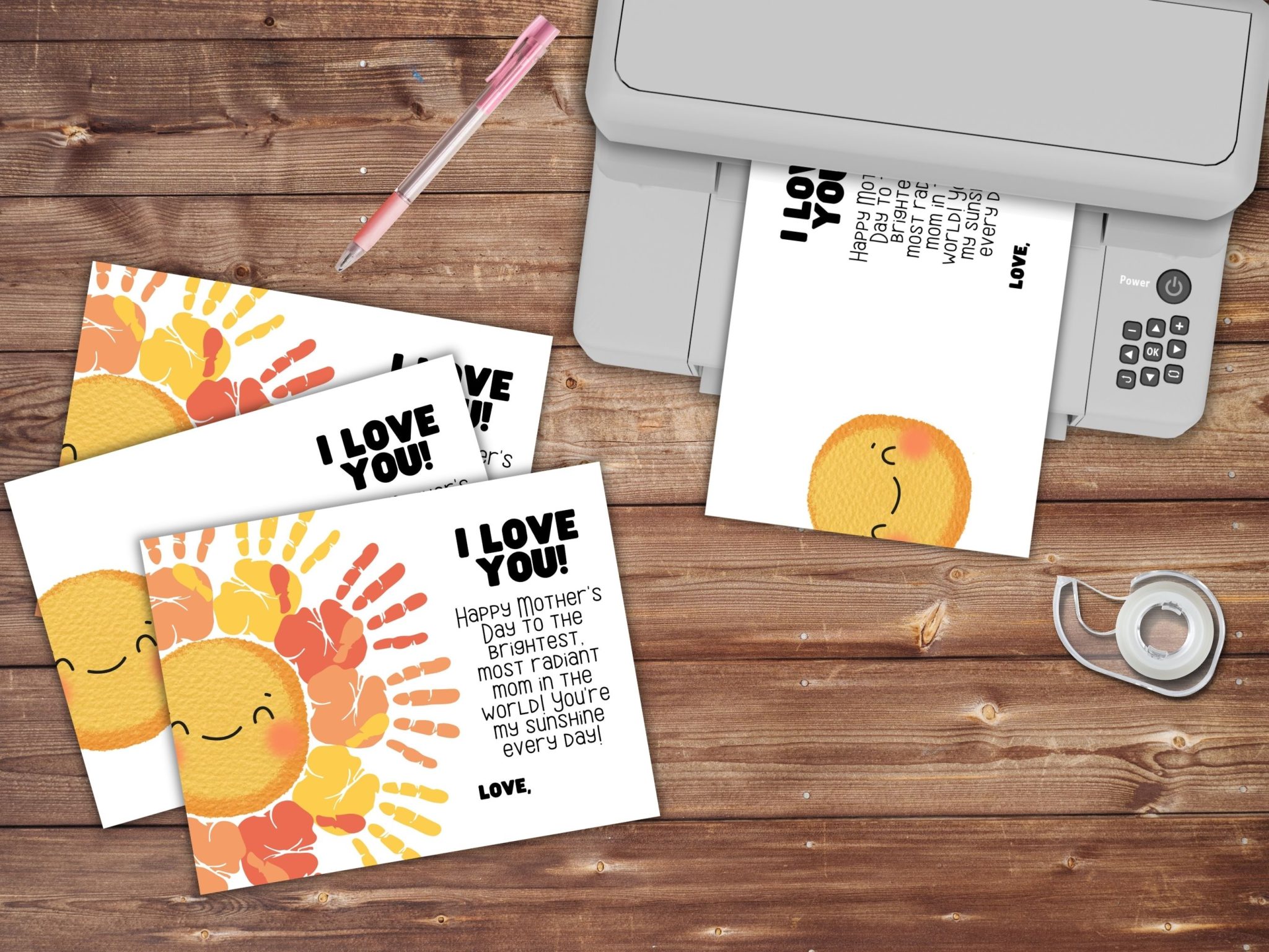 Free Mother's Day Sun Handprint Craft Printable - Our WabiSabi Life