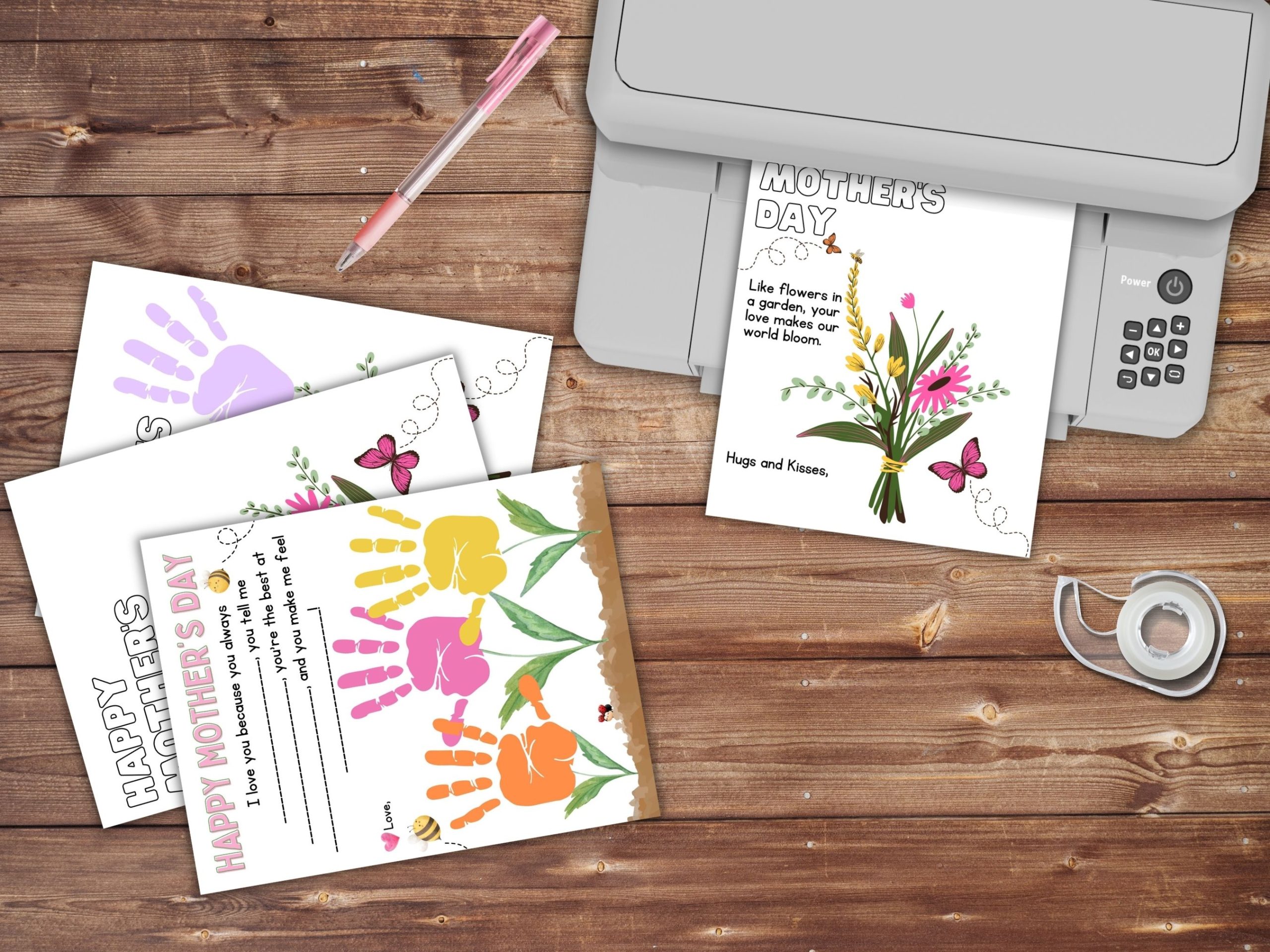 mothers day handprint flower craft