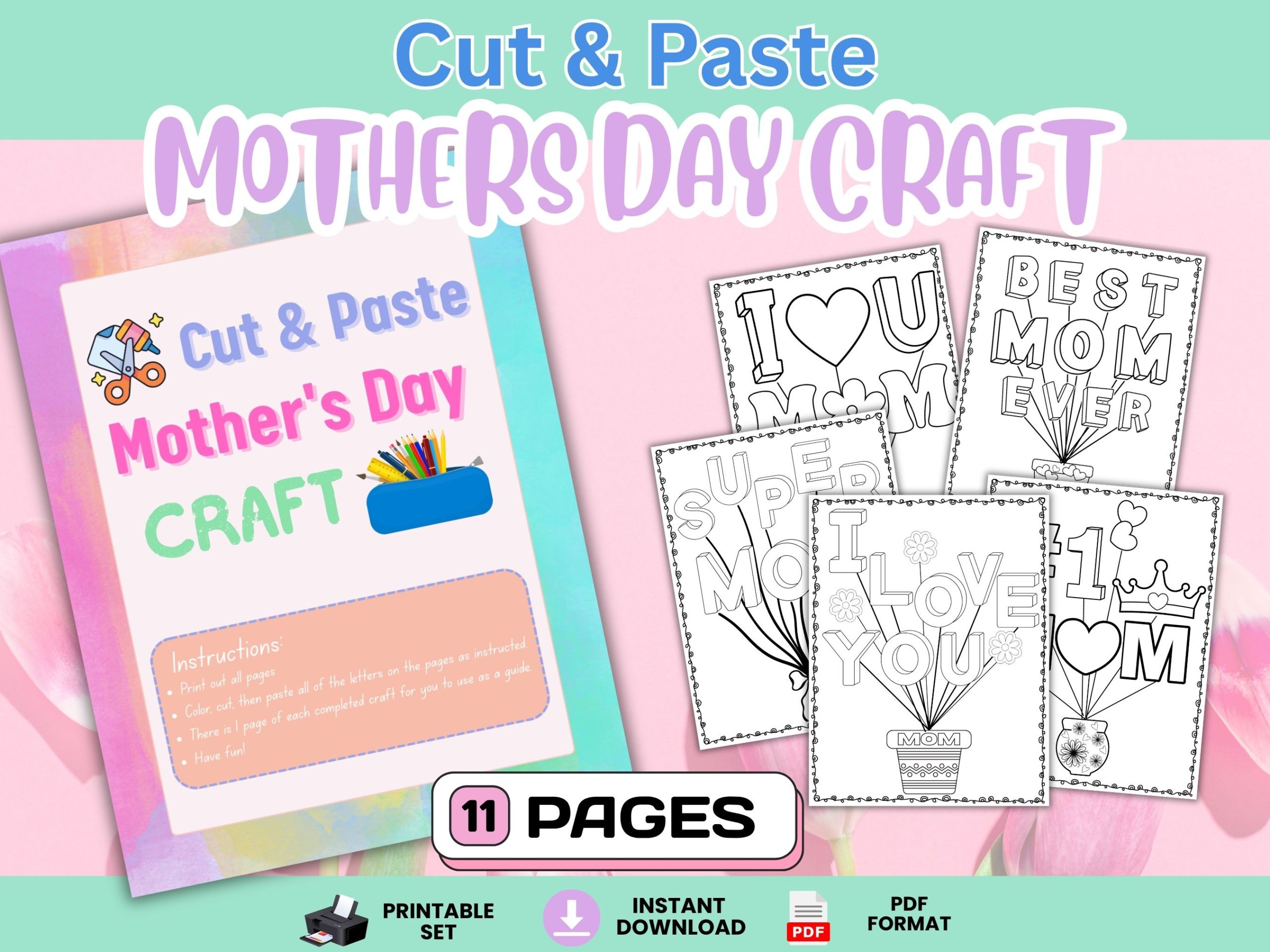 cut and paste mothers day craft