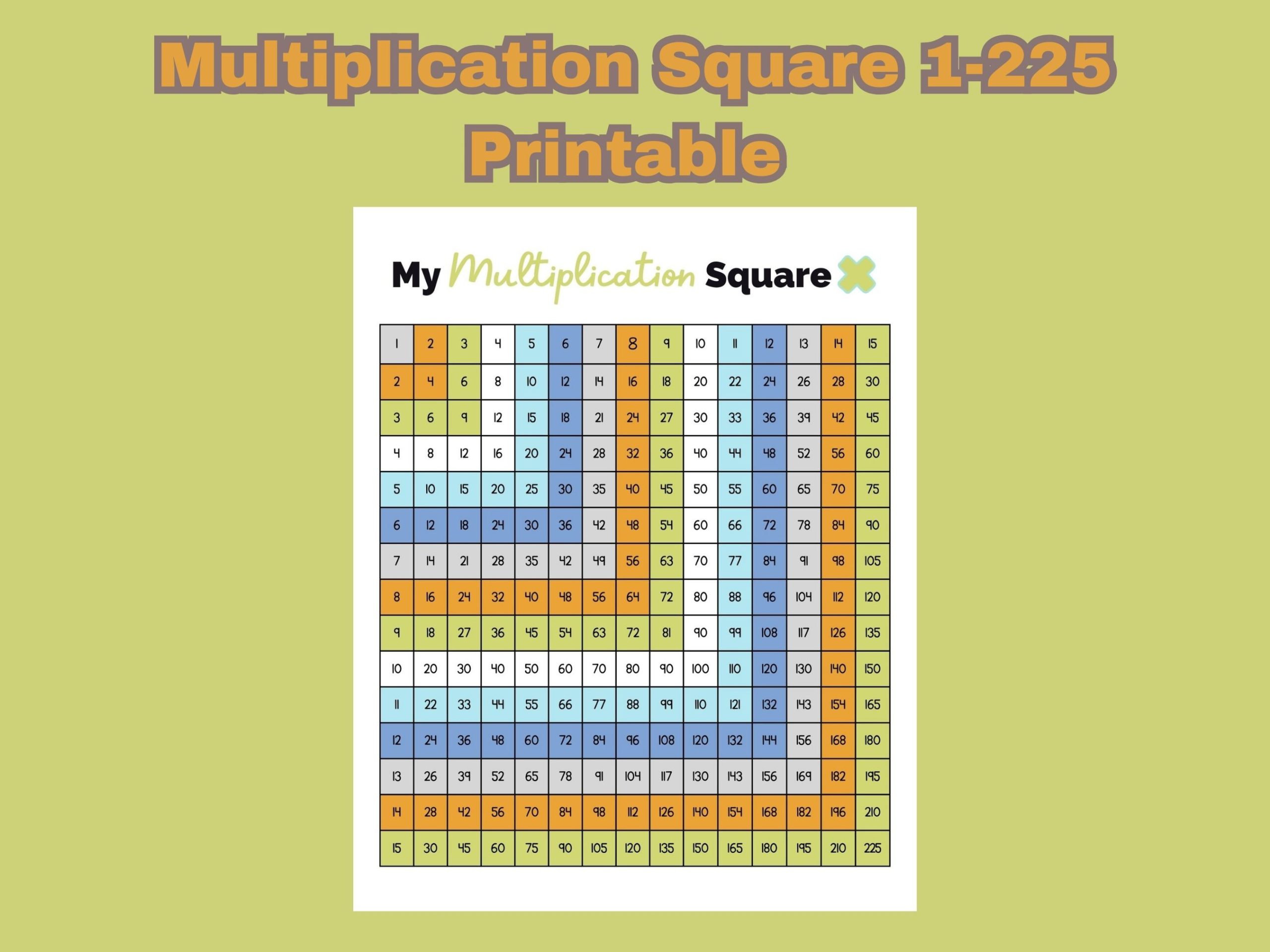 my multiplication chart 1-225