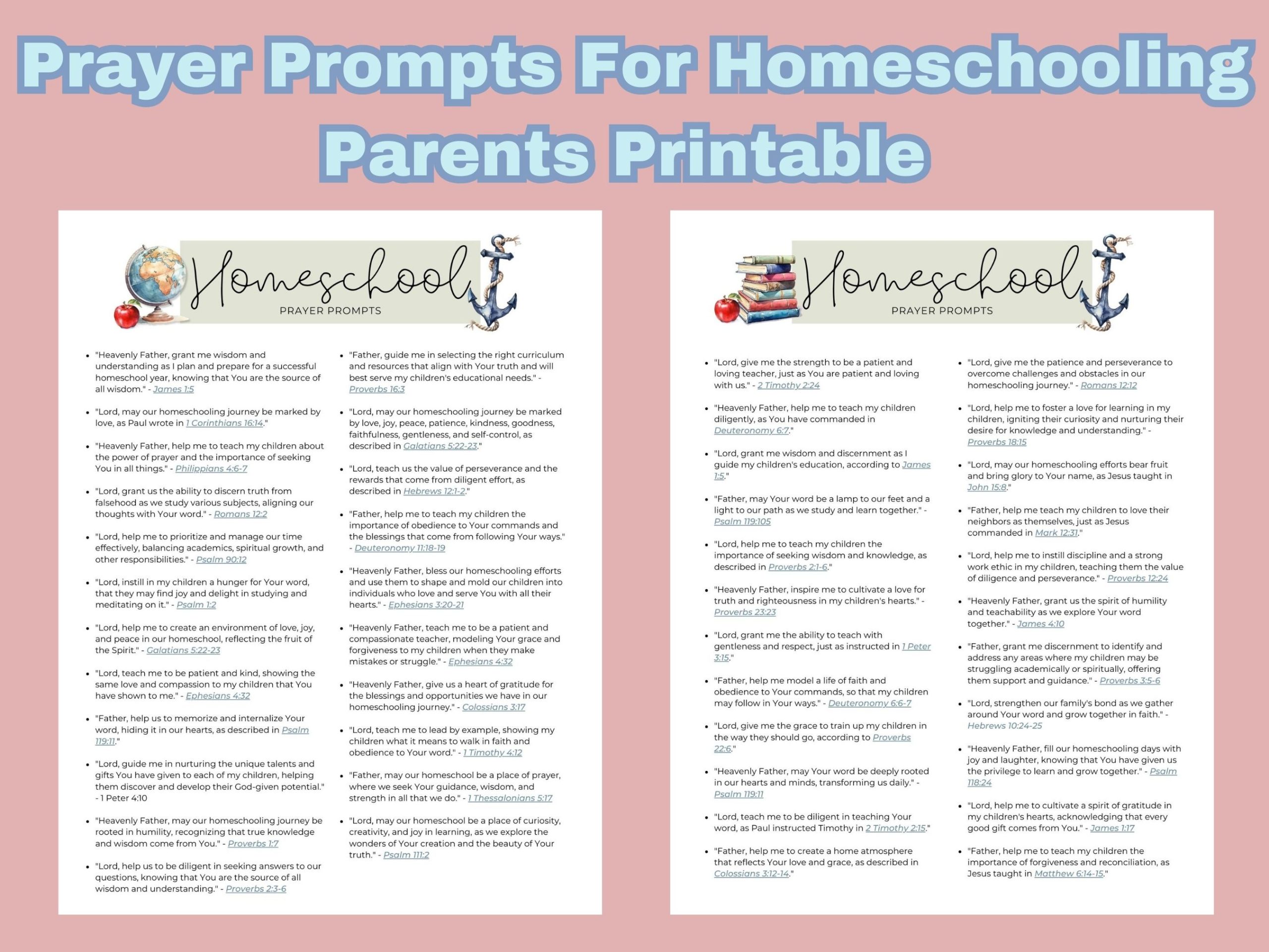 prayer prompts for homeschooling parents