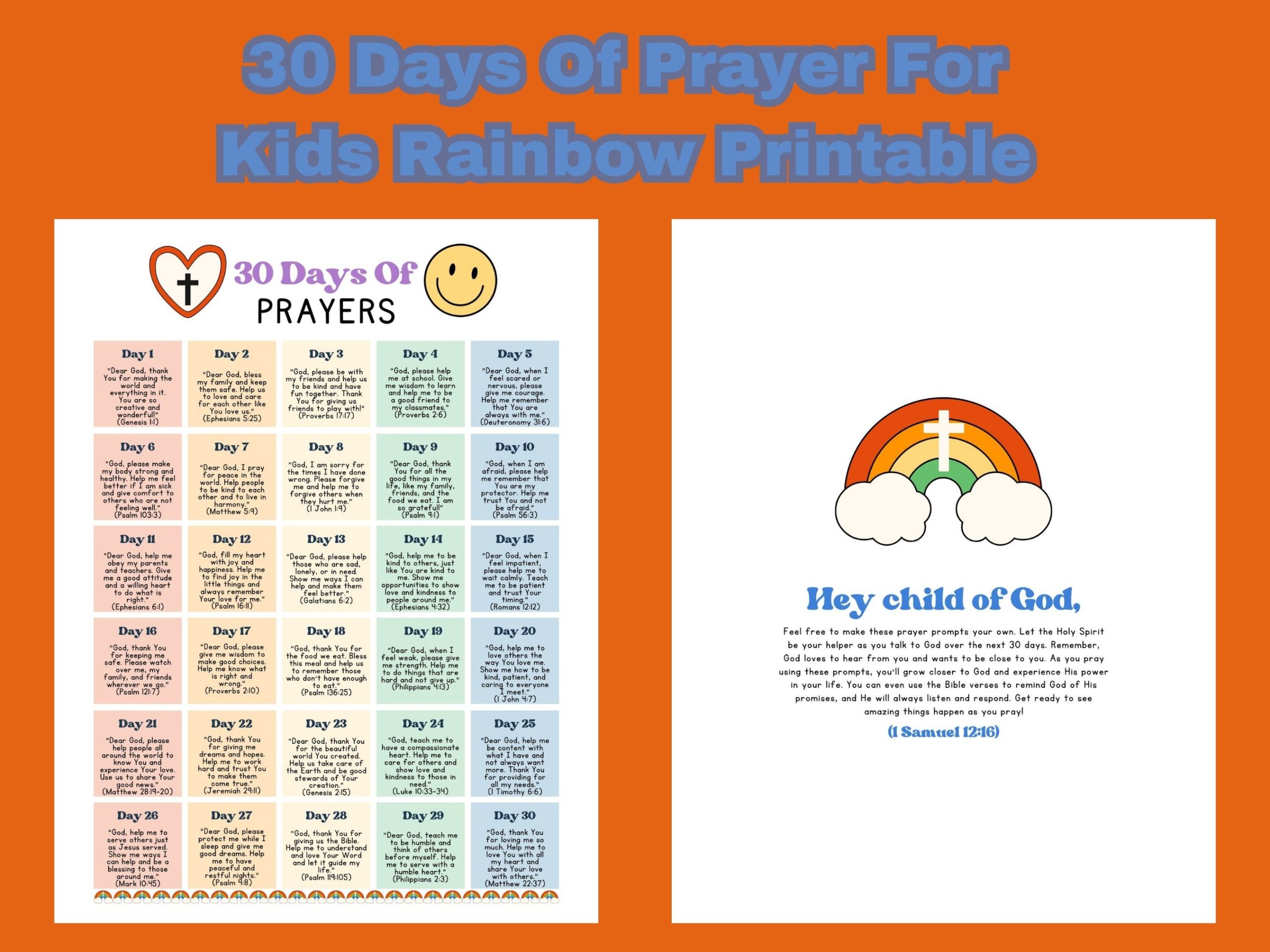 30 days of prayer rainbow