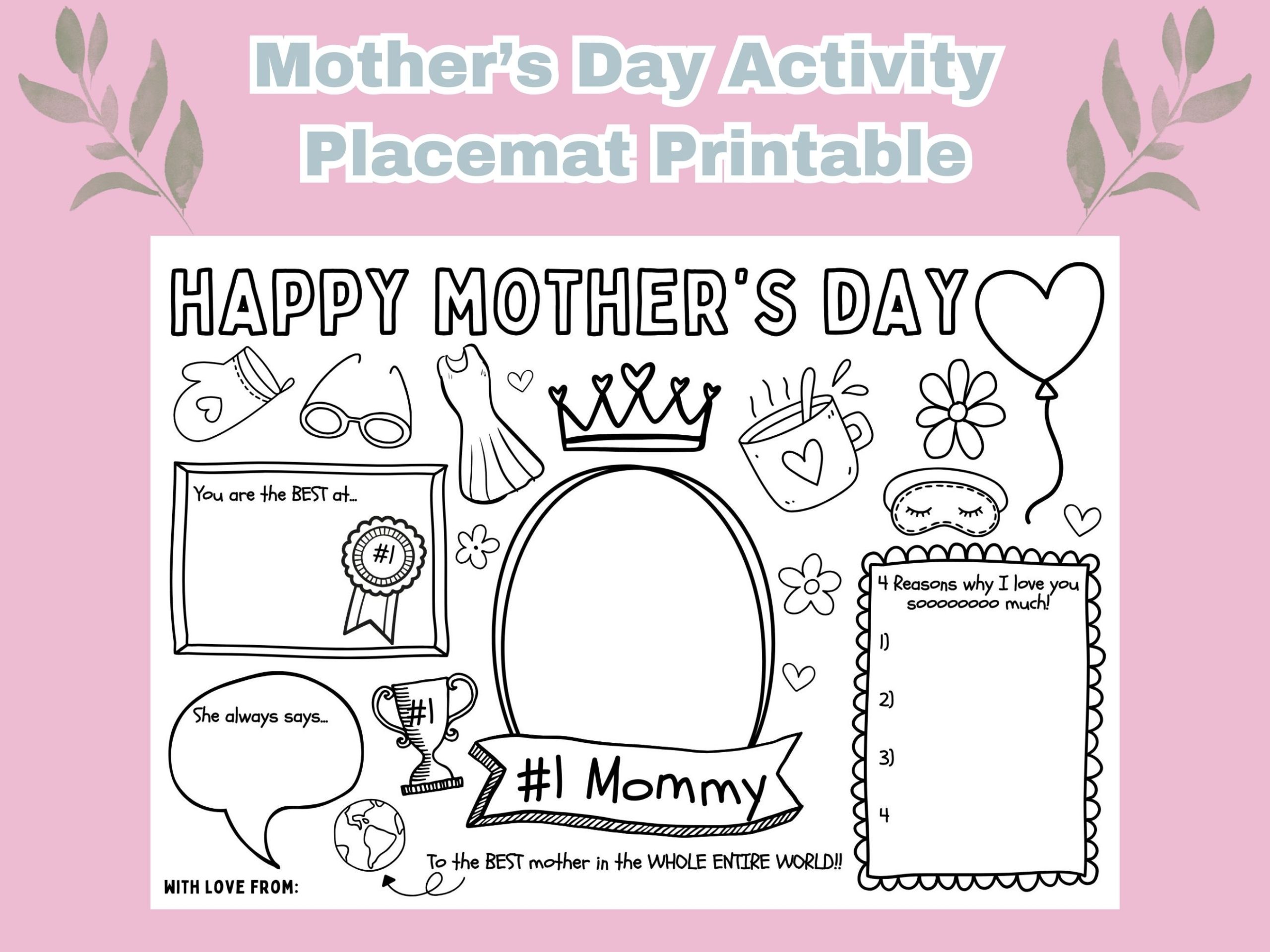 mothers day placemat activity
