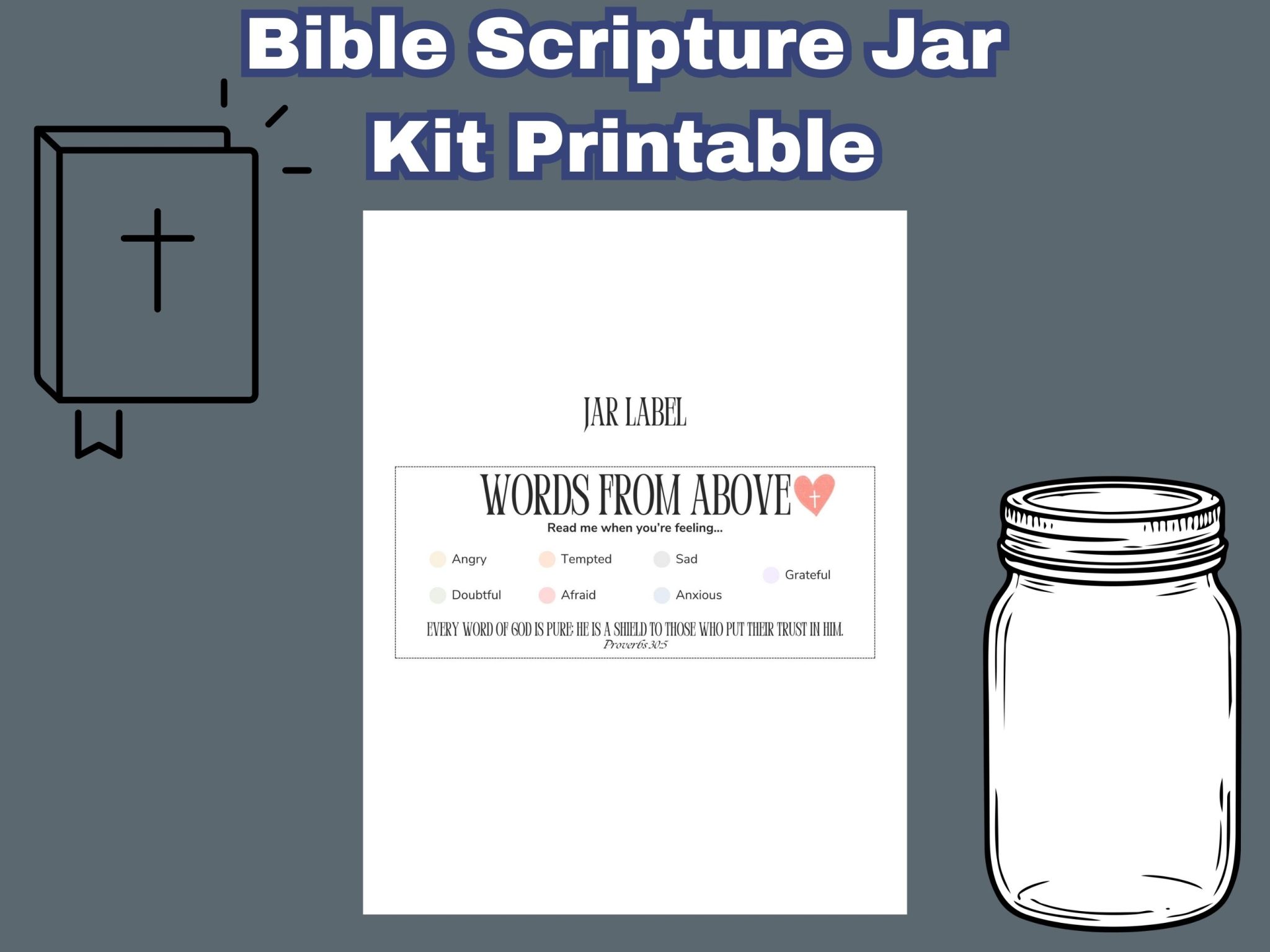 Scripture Memory Jar Free Bible Scripture Jar Kit Printable - Our WabiSabi Life