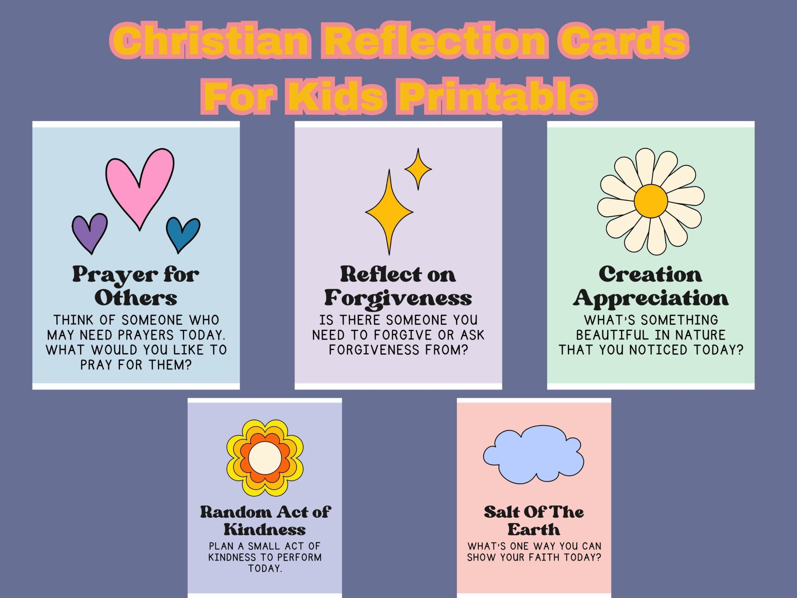 Gospel Reflection Kids Free Christian Reflection Cards For Kids Printable - Our WabiSabi Life