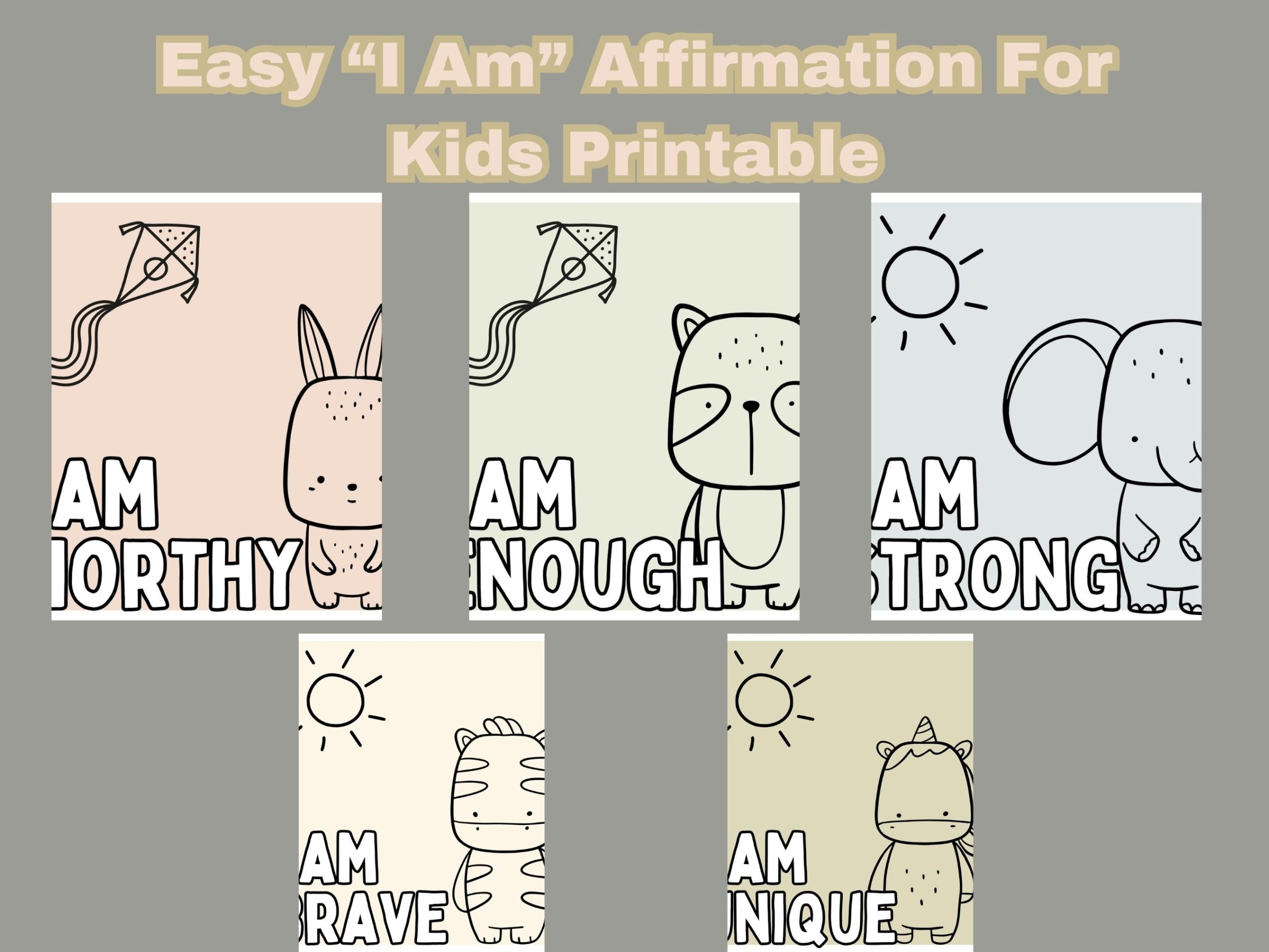 easy "i am" affirmation for kids