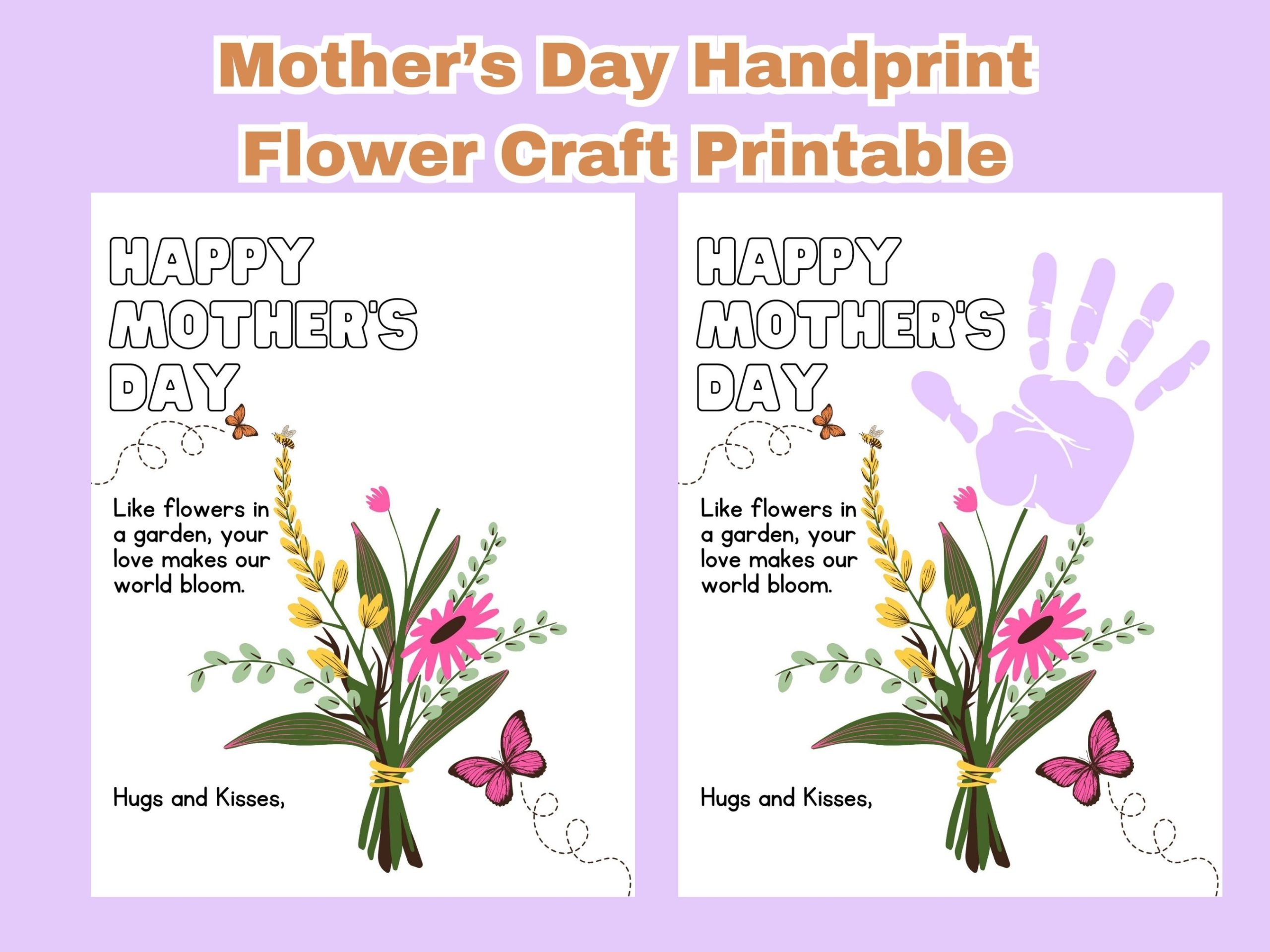 mothers day handprint flower craft