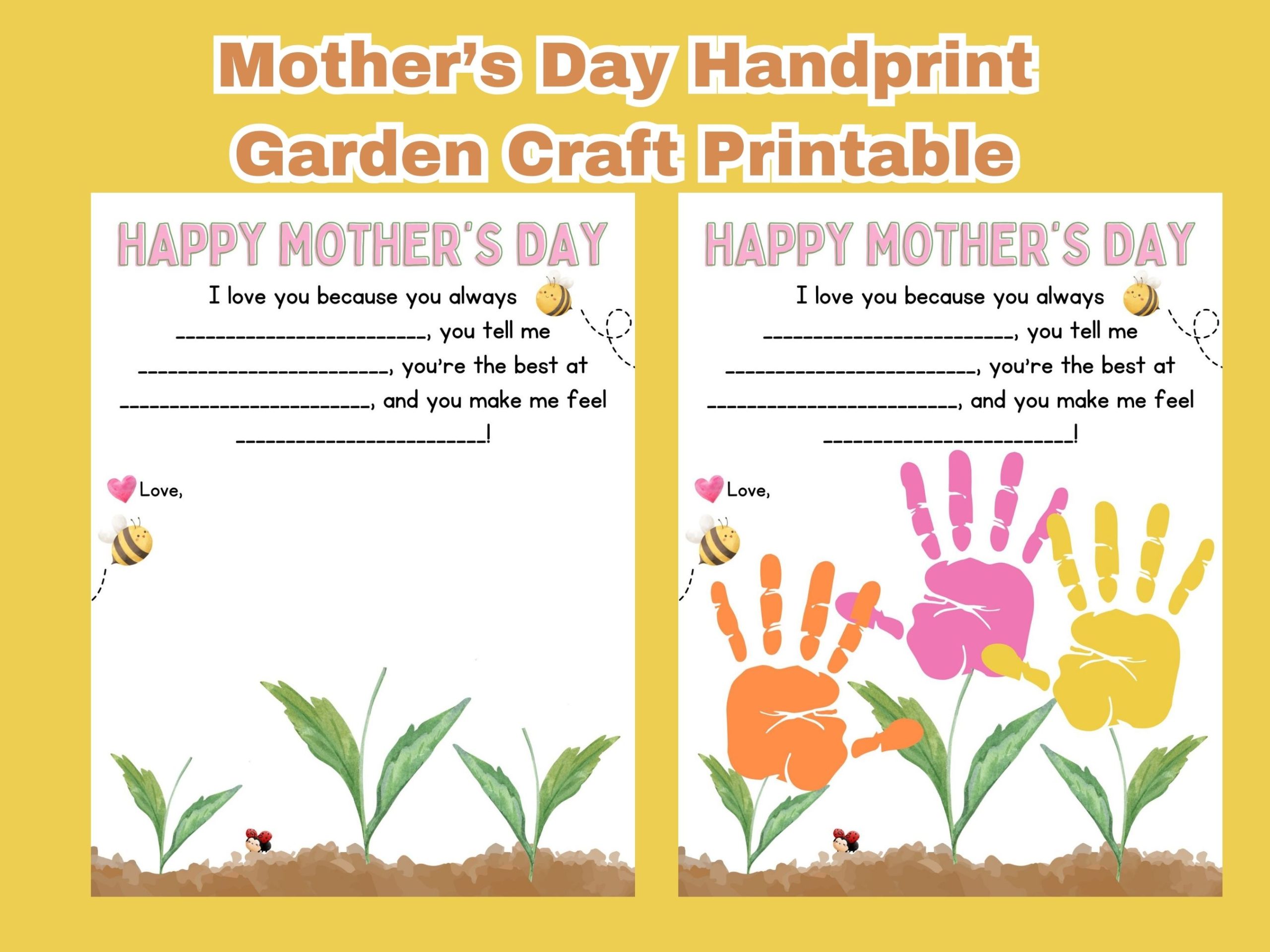 mothers day handprint garden craft